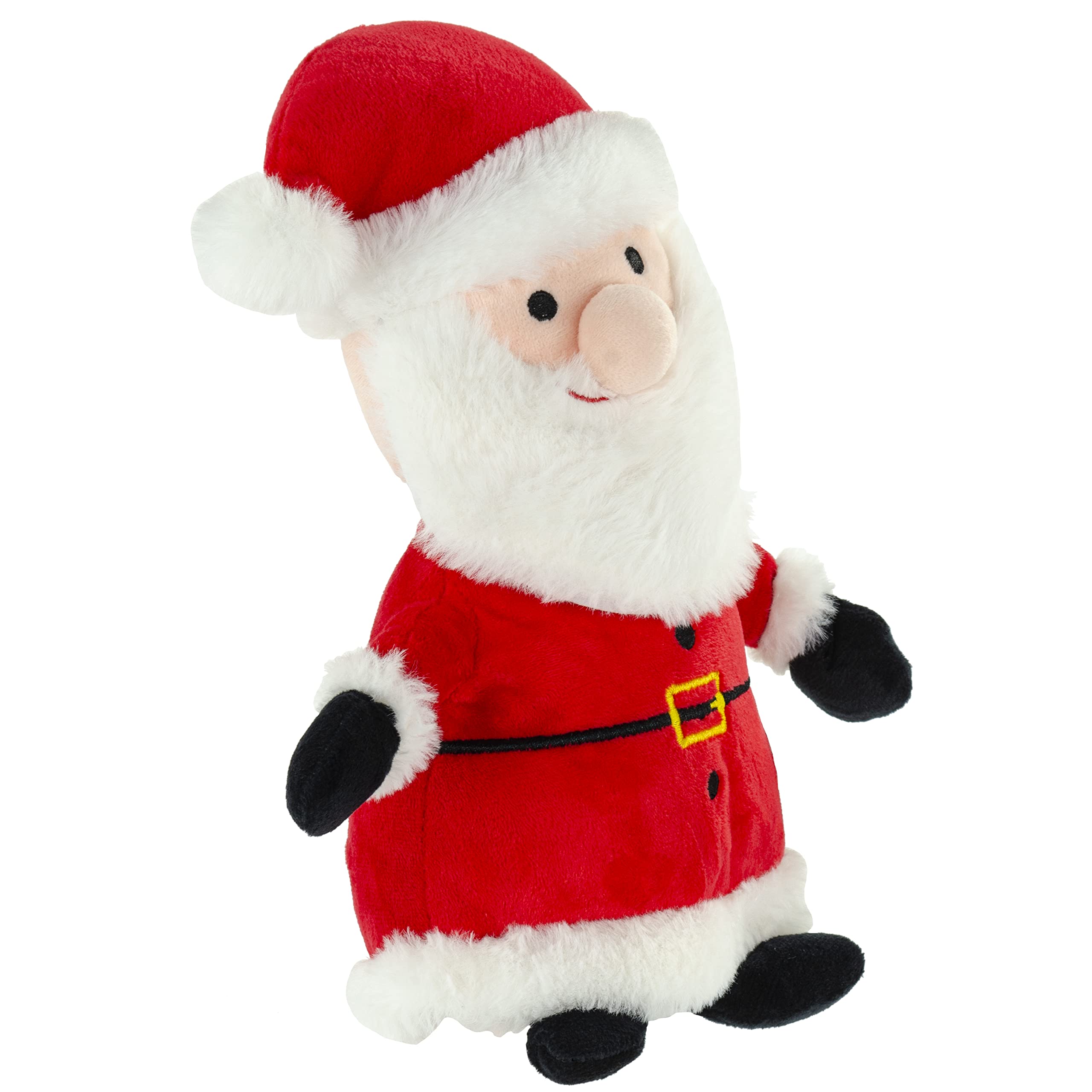 Giftable World Holiday Plush Pet Toy Fun For Christmas Designs With Squeaker Dog Chew Toy (New 9'' Santa Claus)