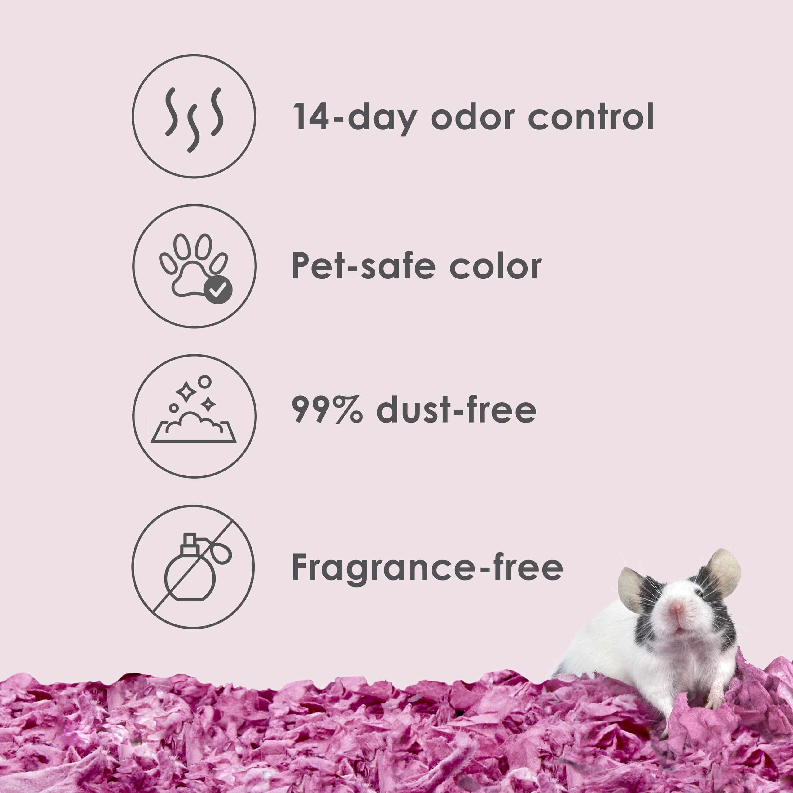Kaytee Clean & Cozy Colors, Small Animal Bedding With Extreme Odor Control, Plum, 24.6 Liters