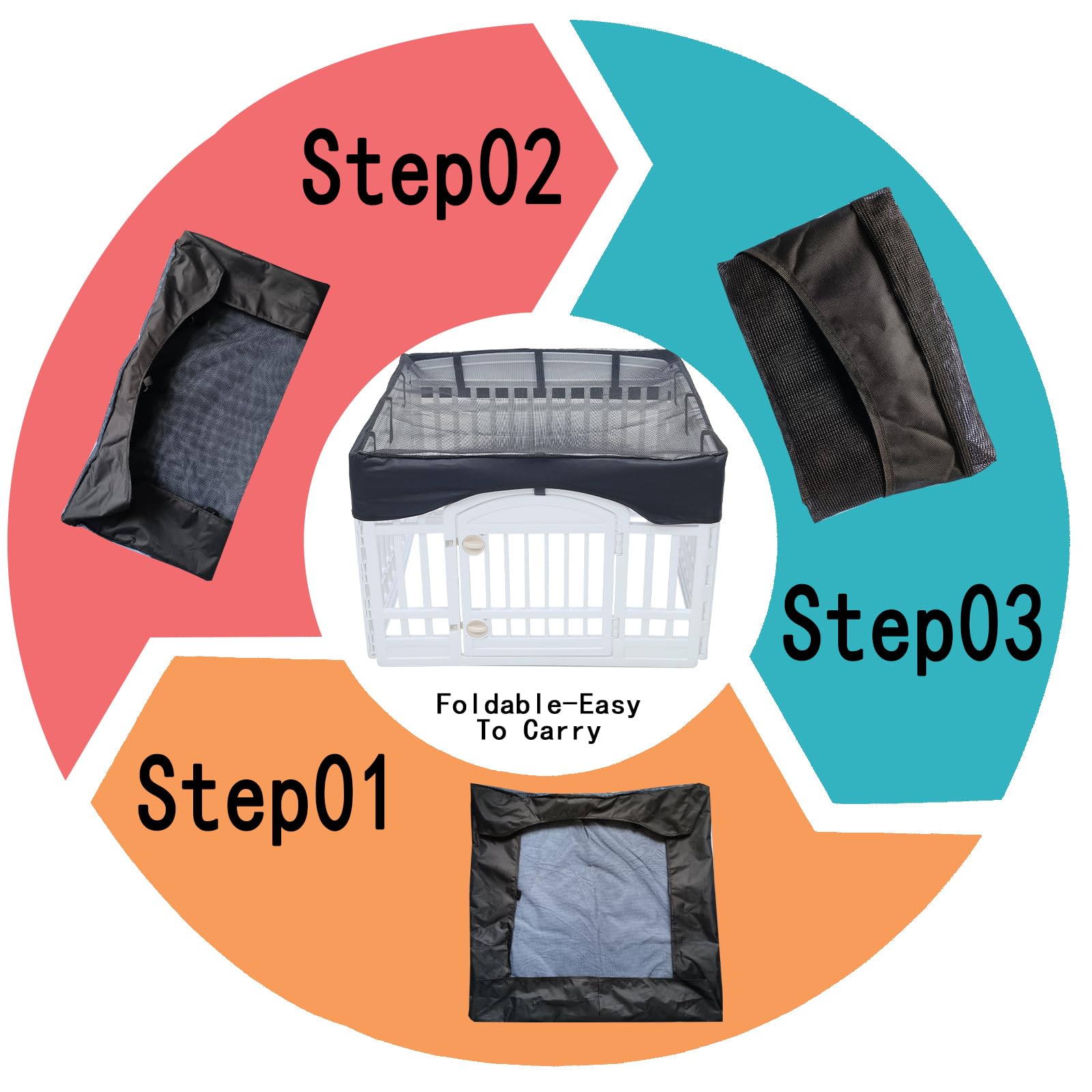 New Upgrade Dog Playpen Mat Crate Mat Puppy Pads,Leak-Proof Dog Crate Pad,Anti-Slip Bottom[Playpen Not Included !!!] Reusable Wh