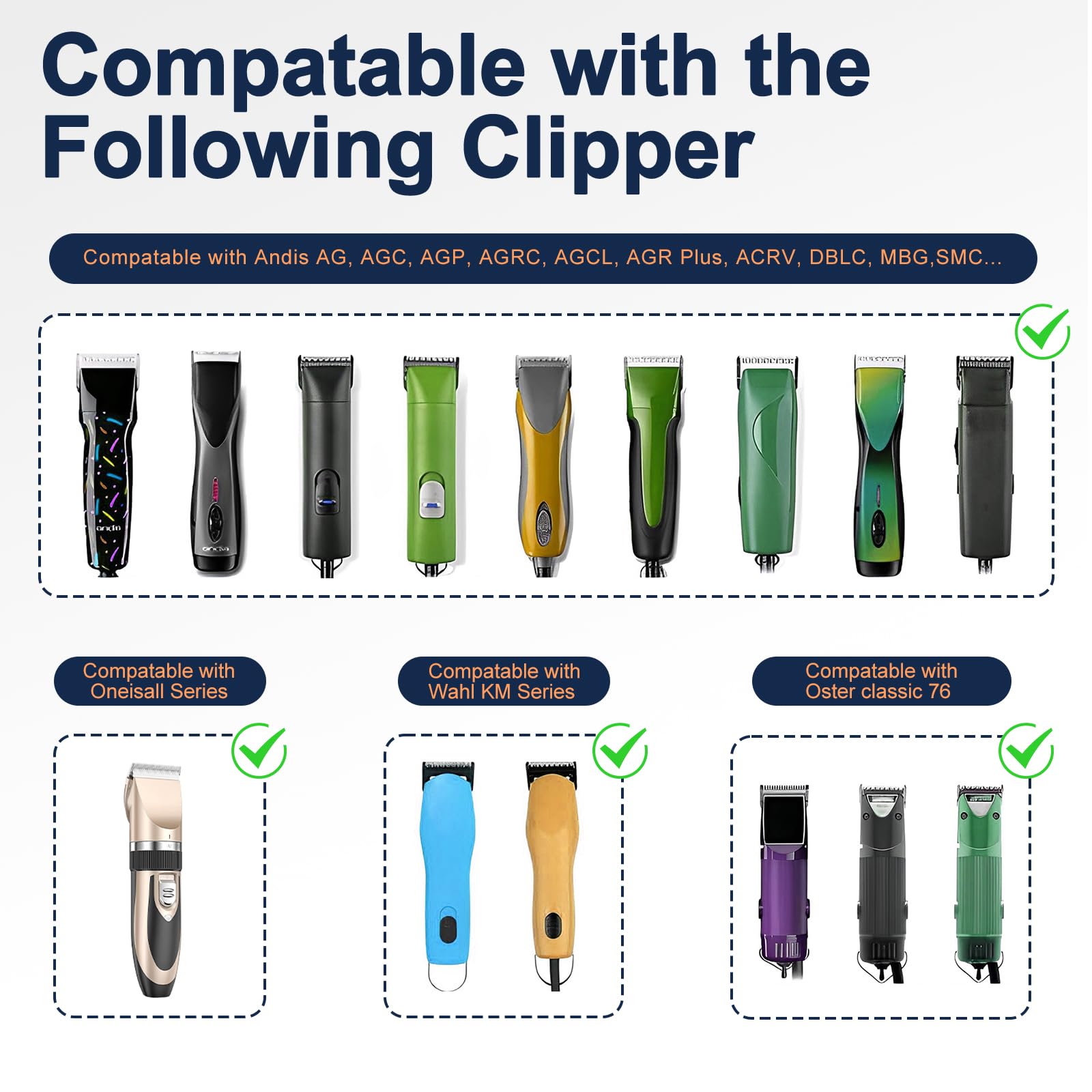 Tutuosto Clipper Blades for Pet Grooming - Stainless Steel, 1/16" (1.5mm), 10# 3PACK, Compatible with Andis/Wahl/Oster