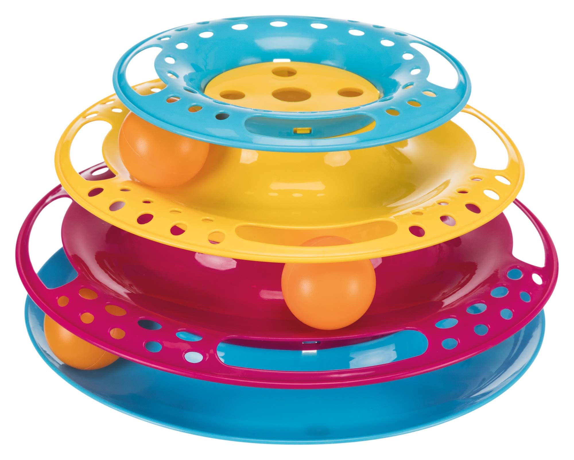 Trixie Cat Toy, Circle Tower Catch The Balls Puzzle Toy For Cats & Kittens, Plastic, 20 Cm
