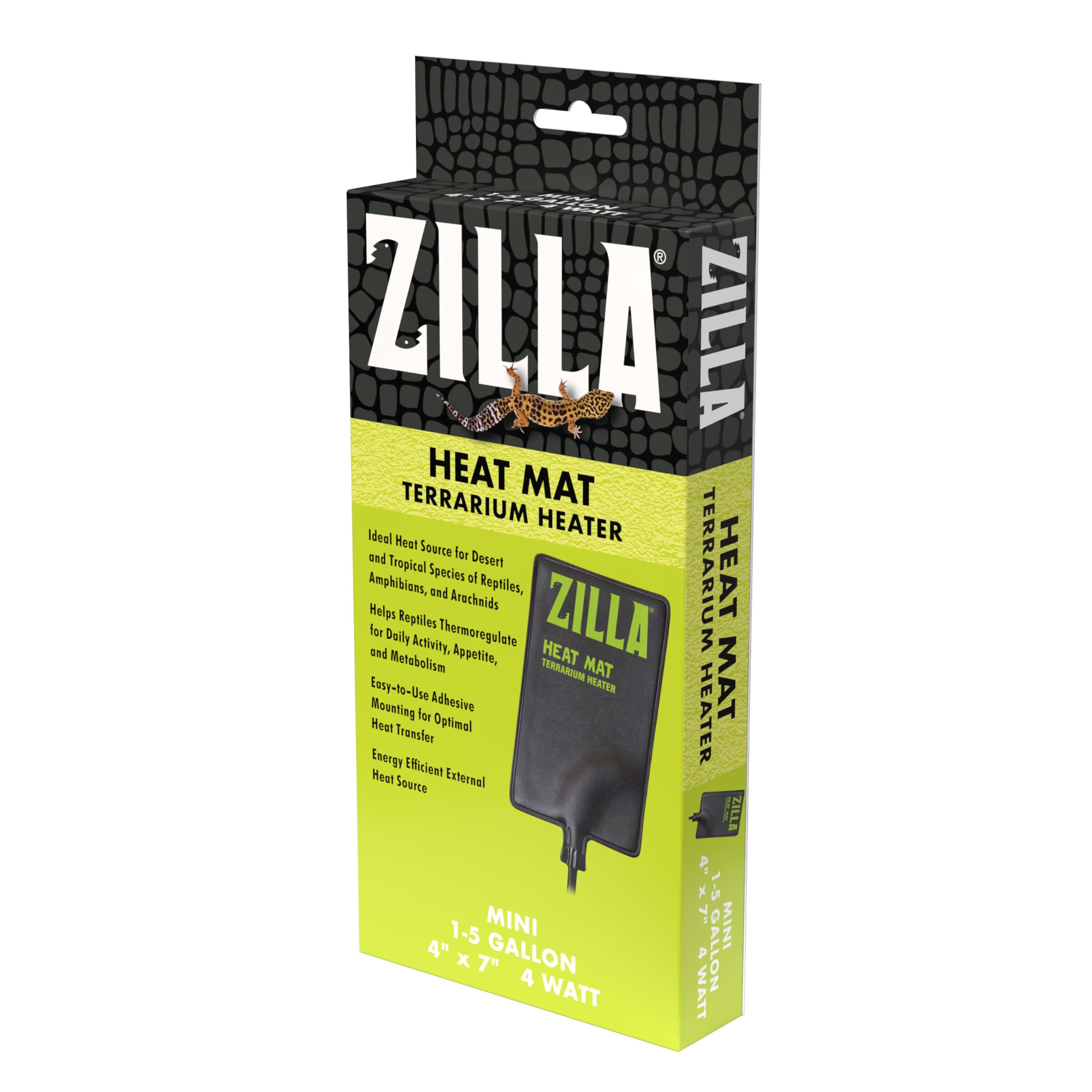 Zilla Terrarium Heat Mats Black Mini, 1-5 Gallon, 4 Watt