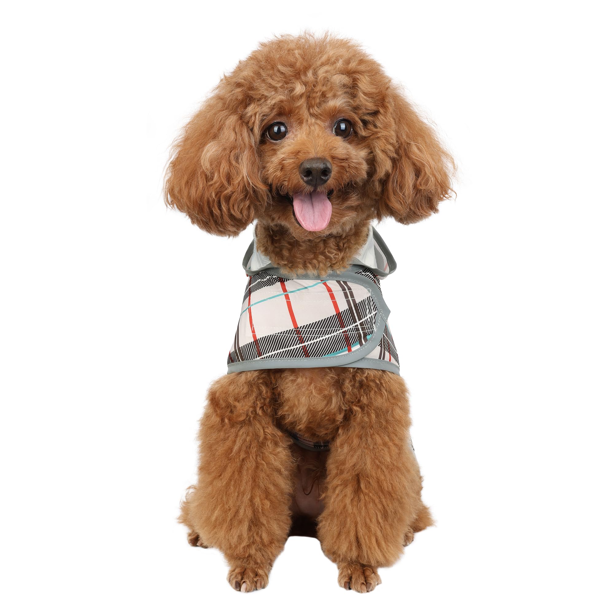 Dog Raincoat With Hood And Leash Hole, Waterproof Dogs Rain Jacket Medium Size, Reflective Dogs Raincoats For Medium Dogs
