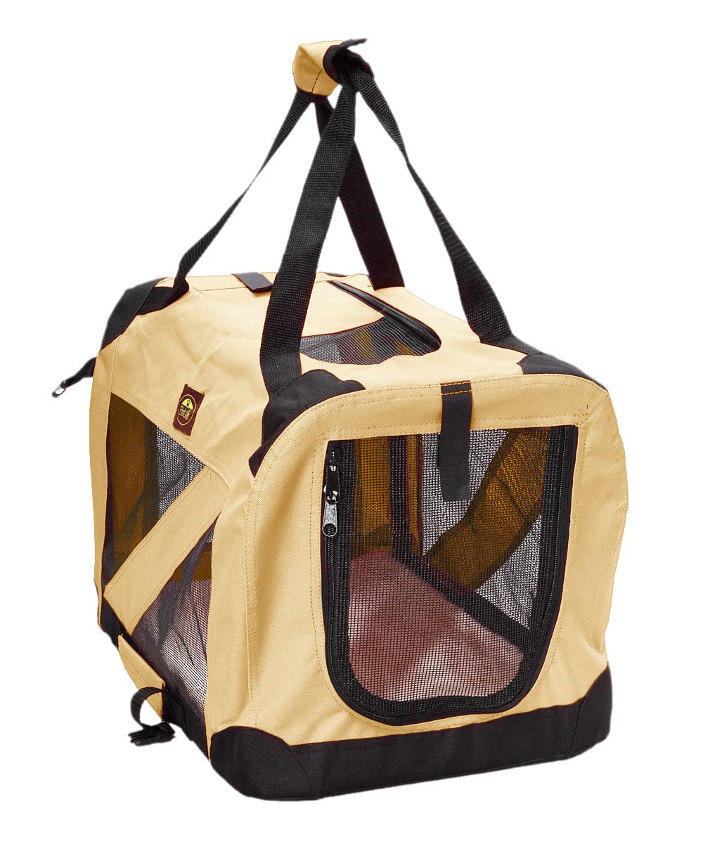 Pet Life Vista-View 360 Degree Zippered And Collapsible Soft Folding Dog Crate - Folding Travel Dog Kennel With Zippered Entranc