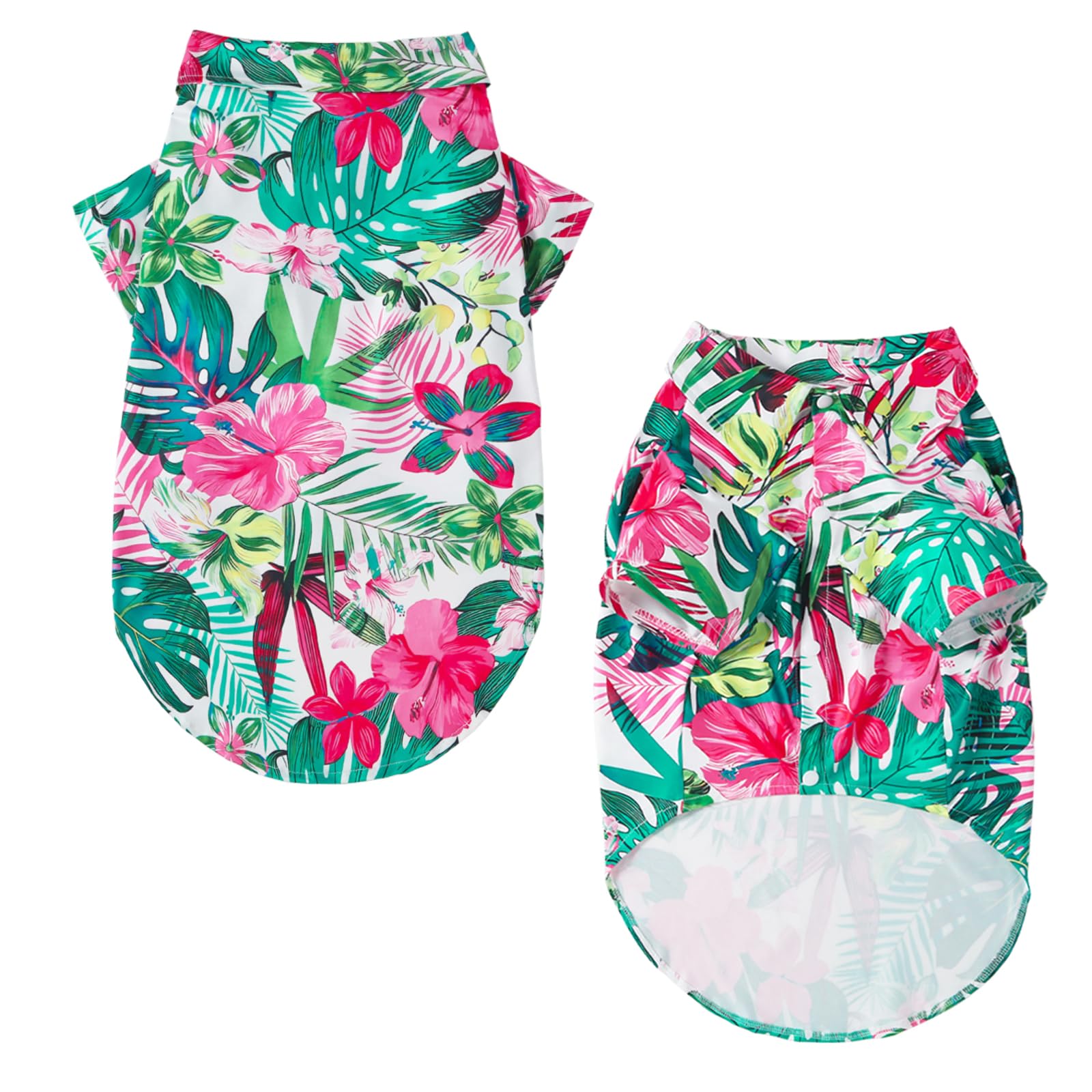 Pripre Hawaii Dog Shirt Colorful Flower Printed T-Shirt Breathable Cool Shirt Summer Beach Style Dog Clothes Medium And Large Do