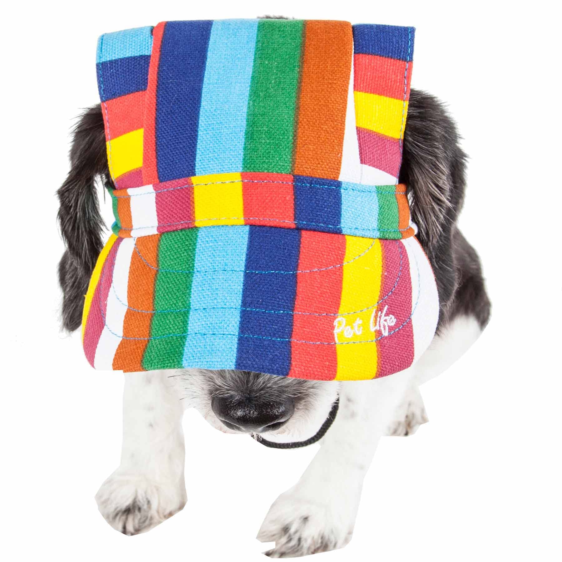 Pet Life 'Colorfur' Floral Uv Protectant Adjustable Fashion Dog Hat Cap(D0102H7Lfsv.)