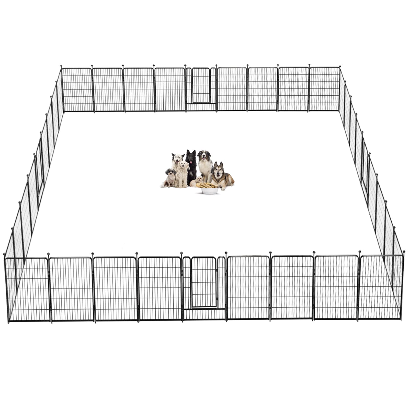 Jhsomdr Dog Playpen 40 Inch 36 Panels Indoor Outdoor Dog Pen For Large/Medium/Small Dogs Heavy Duty Metal Dog Fence Outdoor For 