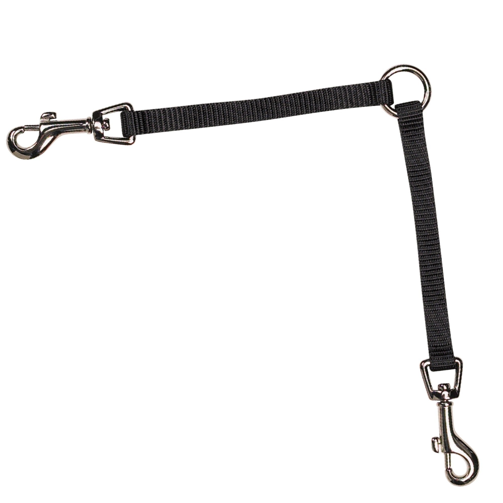 Guardian Gear Nylon 2-Way Medium Dog Coupler With Nickel-Plated Swivel Clip, 12', Black