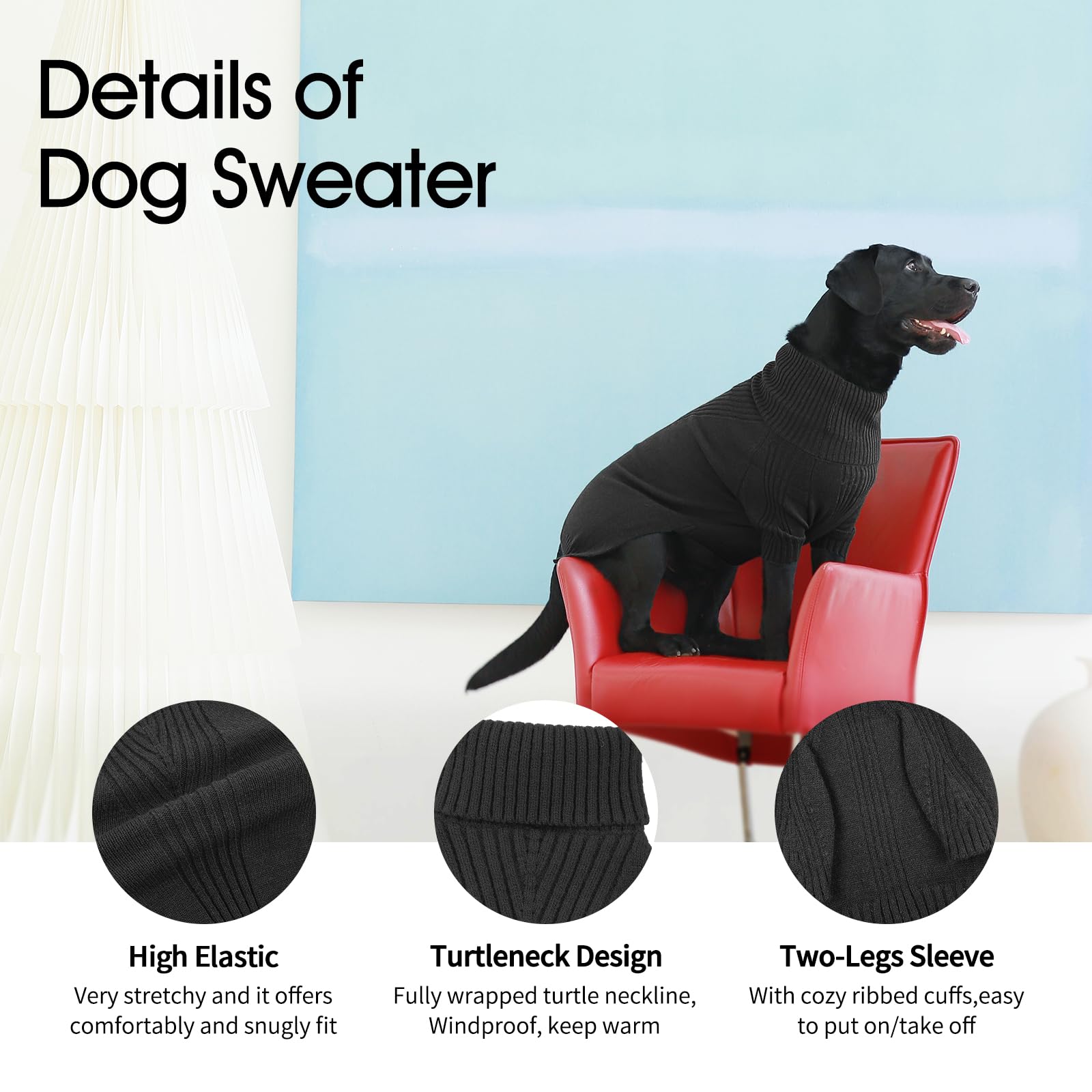 Iecoii Extra-Large Dog Sweater 5Xl,Christmas Dog Sweaters For Extra Large Dogs Girl Boy,Turtleneck Knitted Knitwear Easy On Dogg