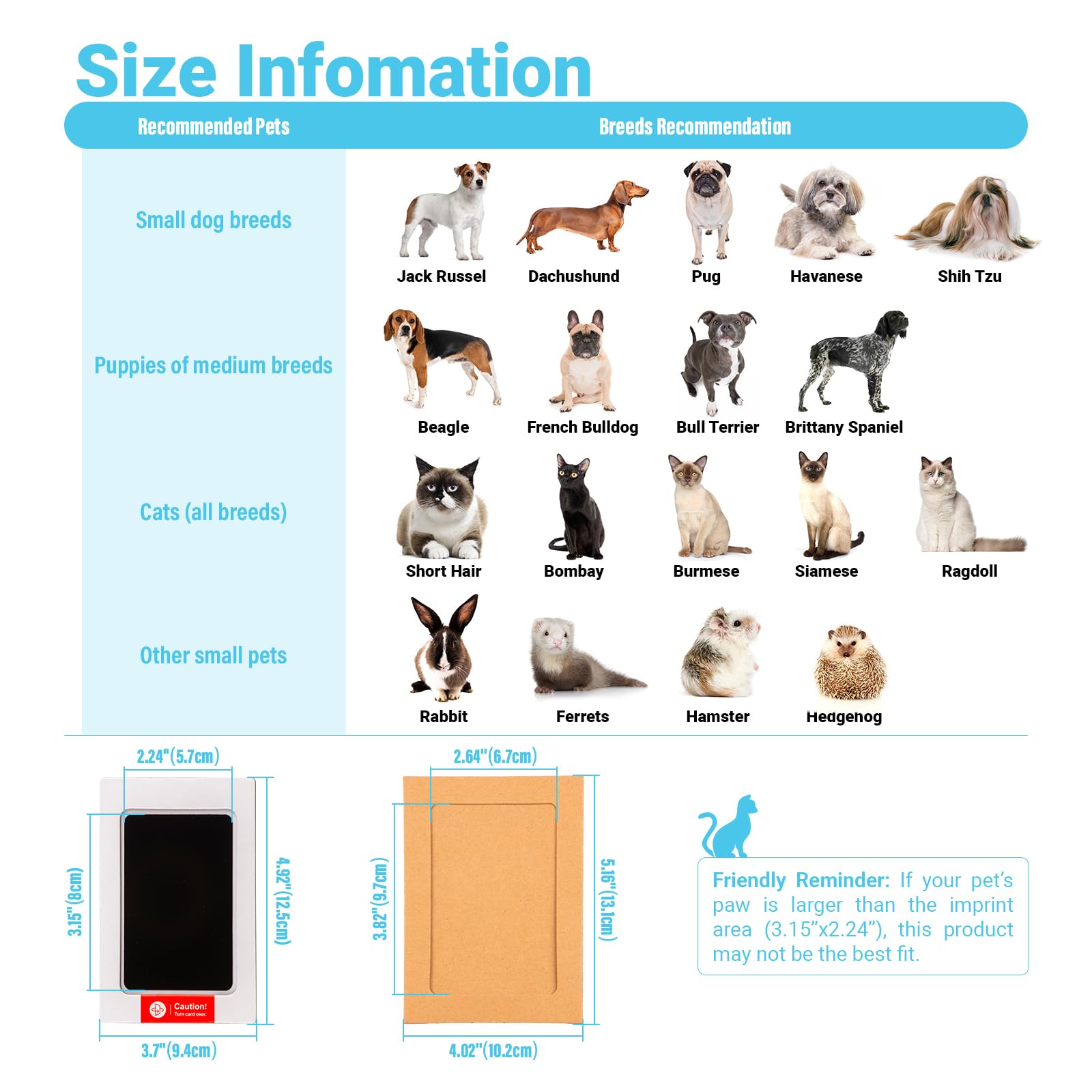 Torjoy Pet Paw Impression - Inkless Ink Pad For Dogs And Cats, Dog Nose Print, Paw Keepsake, Non-Toxic, Memorial Gifts For Pets
