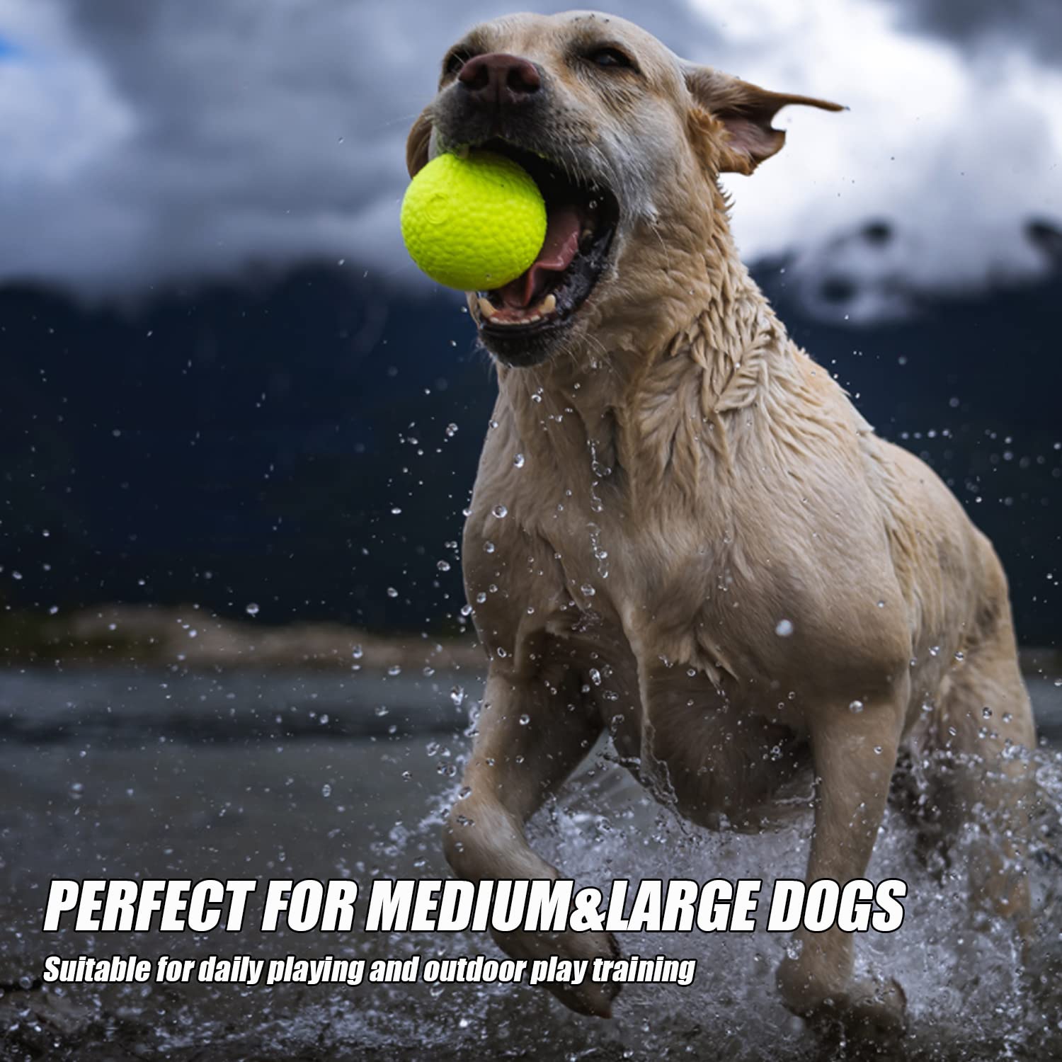 DLDER Dog Balls Toys for Aggressive Chewers,Fetch Balls for Large Dogs Indestructible,Durable Floating Lightweight Bouncy Balls