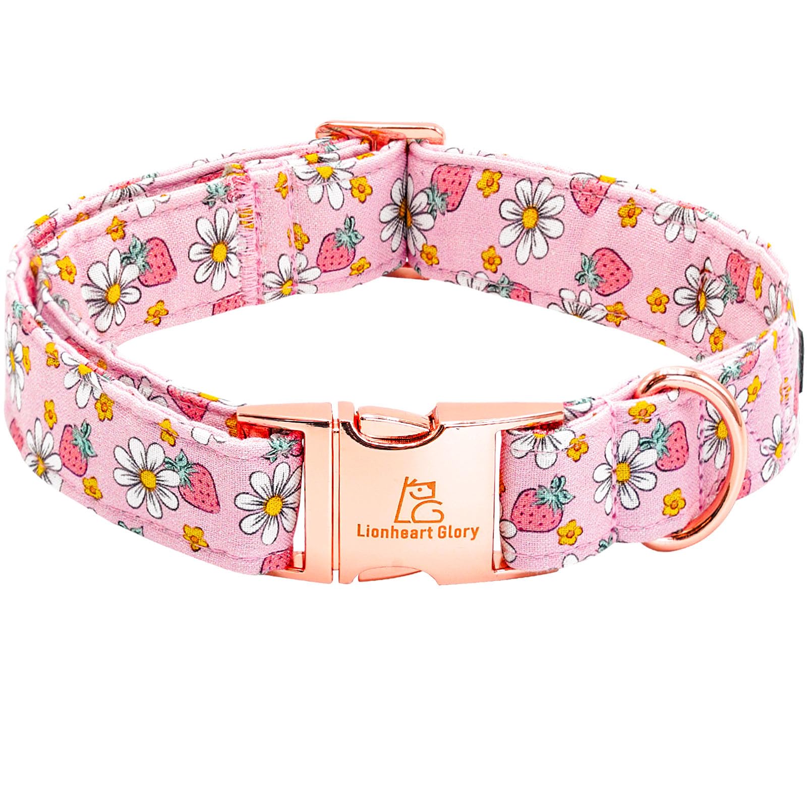 Lionheart Glory Dog Collar Pink Dogs Collar Spring Summer Cute Collars Dog Female Soft Durable Adjustable Dog Collars For Large 
