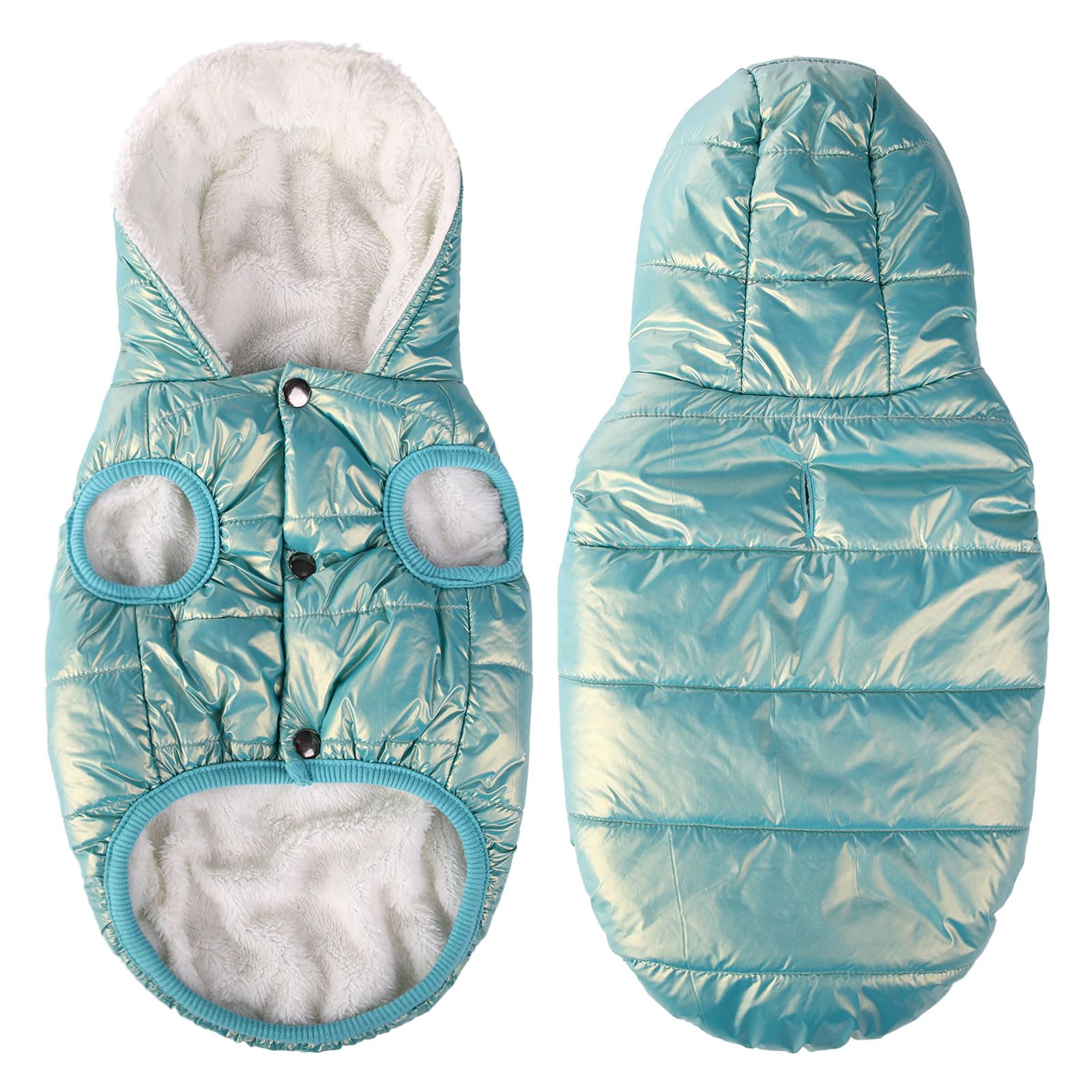 Fleece Hoodie, Windproof Waterproof Coat, Winter Warm Jacket For Dogs - Cold Weather Pet Apparel Clothes Vest For Small Medium L