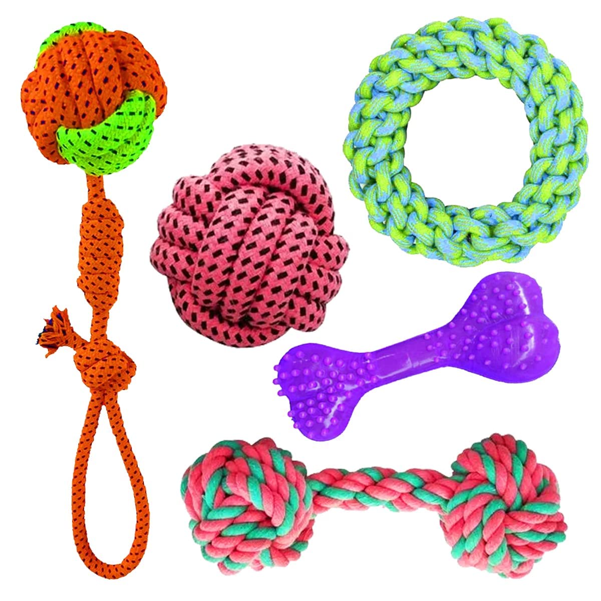 Dog Trust Rope Toy For Puppy Teething, Dog Rope Toys For Aggressive Chewers, 5 Pcs Dog Interactive Rope Toys Set, Puppies Chew T