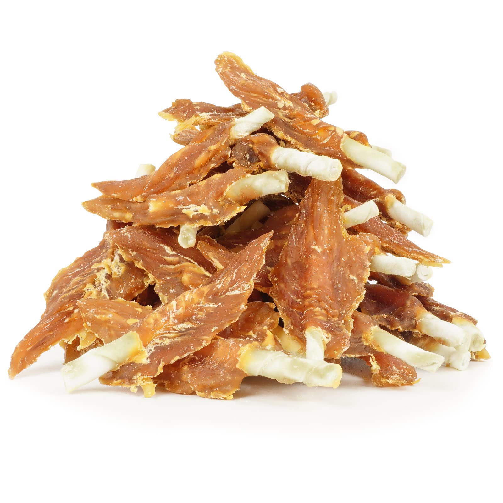 MON2SUN Dog Rawhide Twist 4-4.5 Inch Chicken Wrapped Rawhide Sticks for Puppy and Small Dogs, Promotes Dental Health Treats (18.