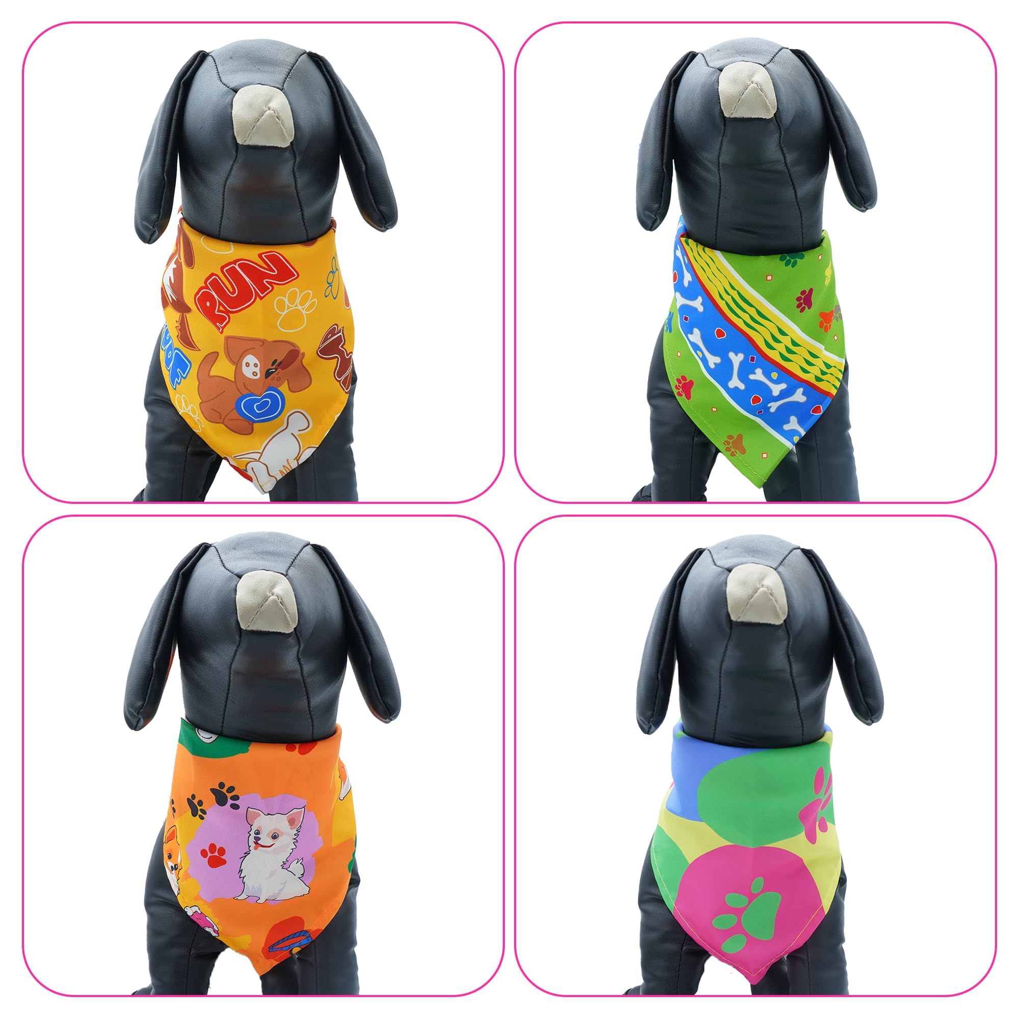 Jpgdn 100Pcs Dog Bandanas Bulk For Small Medium Dog Girl Boy With Paw Print Kerchief Triangle Bibs Head Scarves Scarfs Grooming