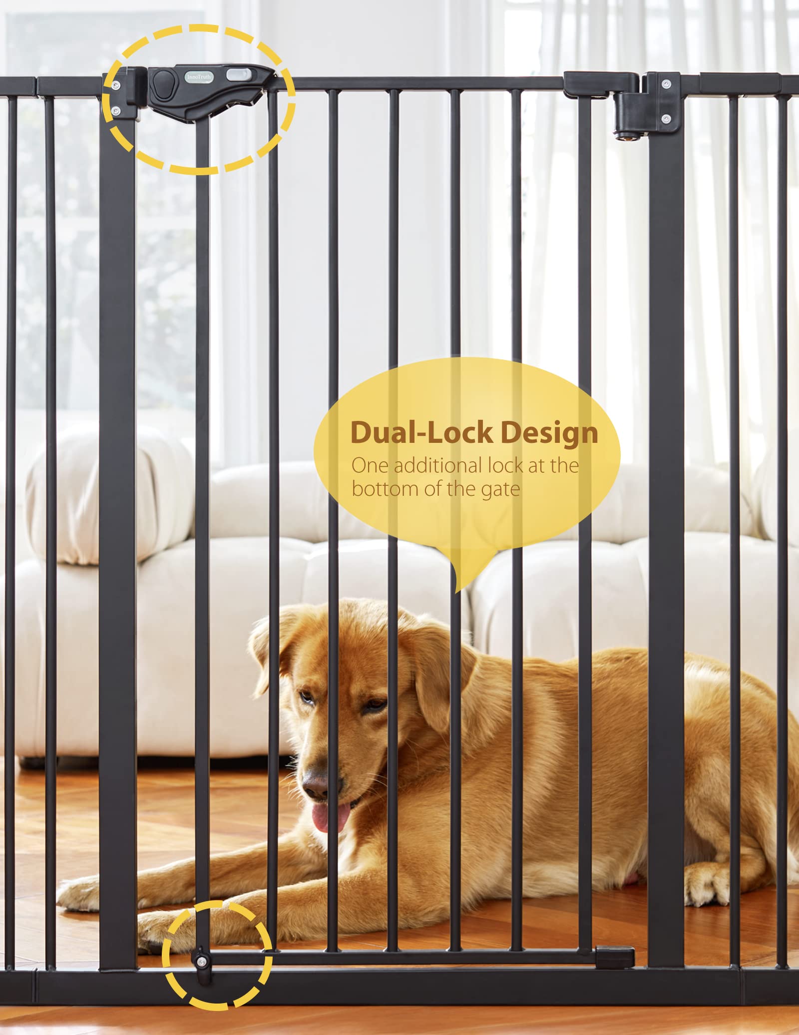 InnoTruth 36'' Tall Baby Gate for Dogs, 29-39.6