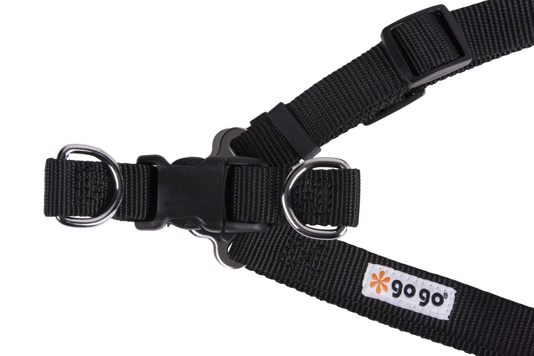 Gogo Pet Products Comfy Nylon 3/8-Inch Adjustable Easy Pet Harness, X-Small, Black