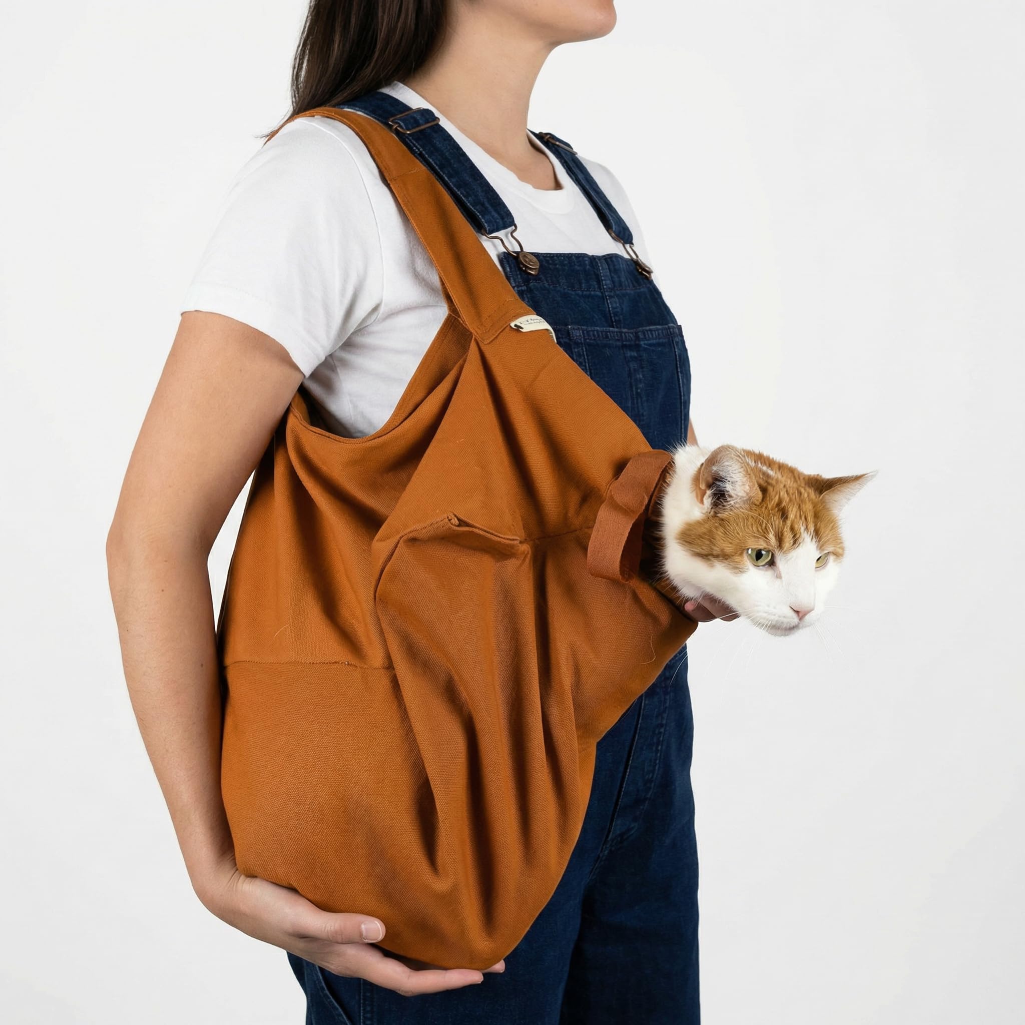 Cat-in-the-Bag Cozy Comfort Carrier - Extra Small Caramel Cat Carrier Soft and Pet Carrier for Medication Administration, Nail C