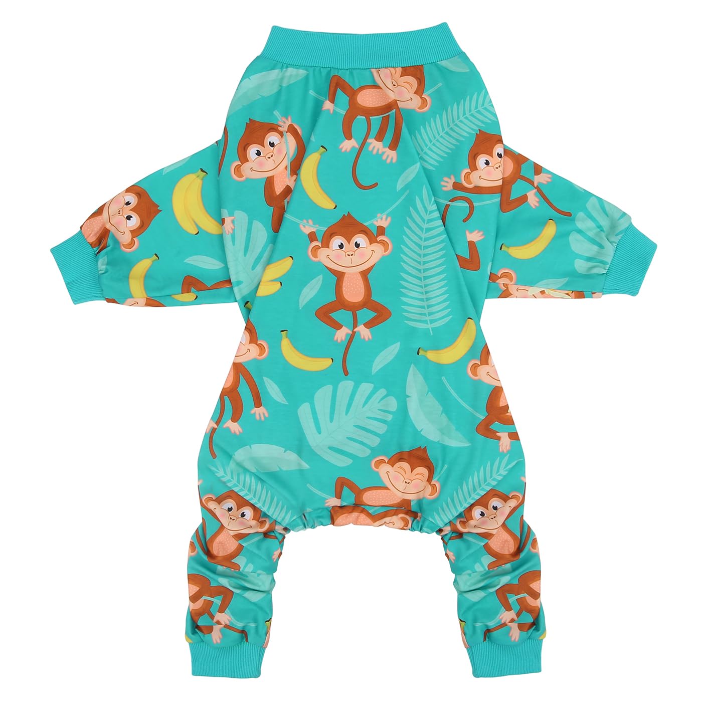 Hde Dog Pajamas One Piece Jumpsuit Lightweight Dog Pjs Shirt For M-3Xl Dogs Monkeying Around - L