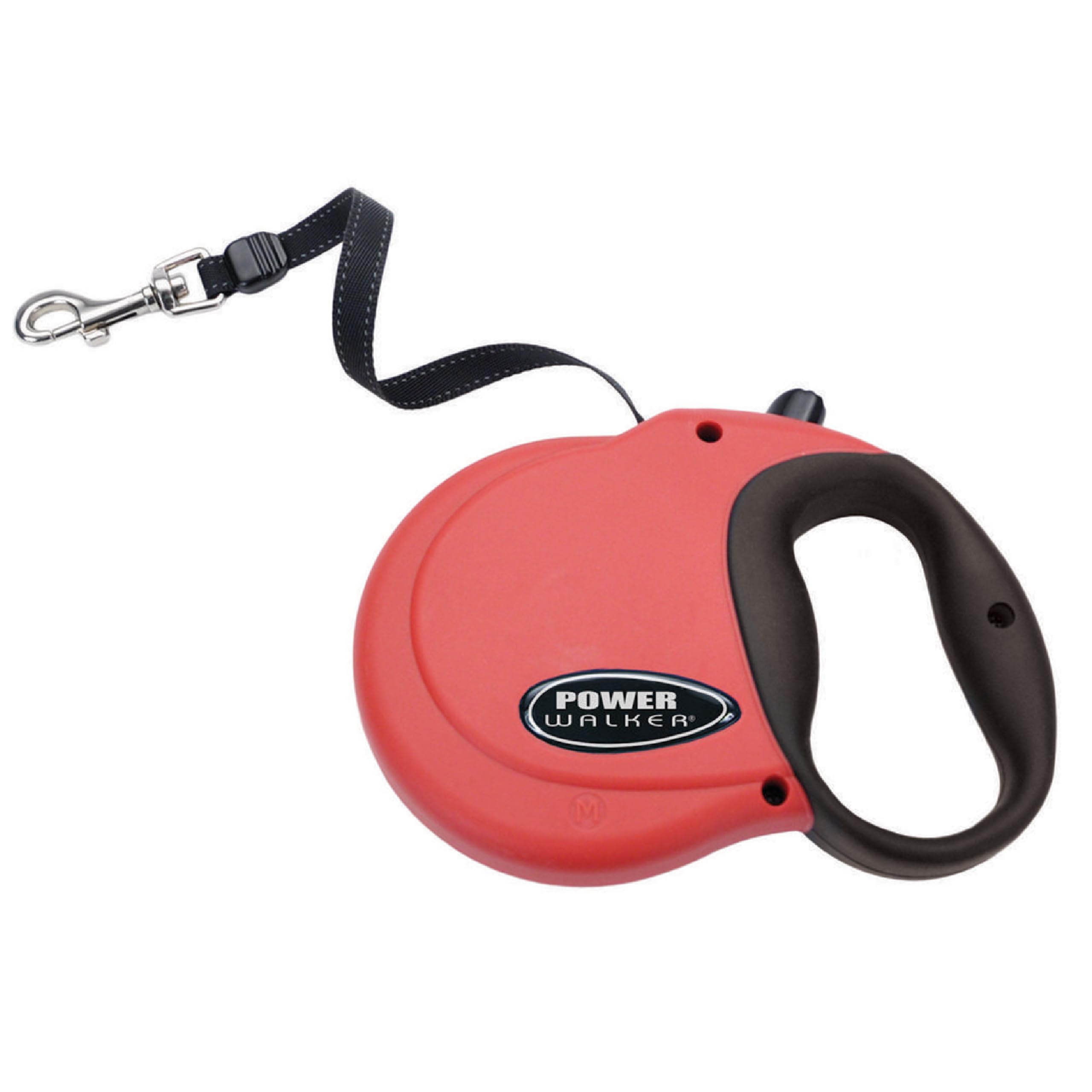 Coastal Pet Power Walker Dog Retractable Leash - Reflective Dog Leash - Stop-And-Release Control Button - Comfort Grip Handle - Red - X-Small
