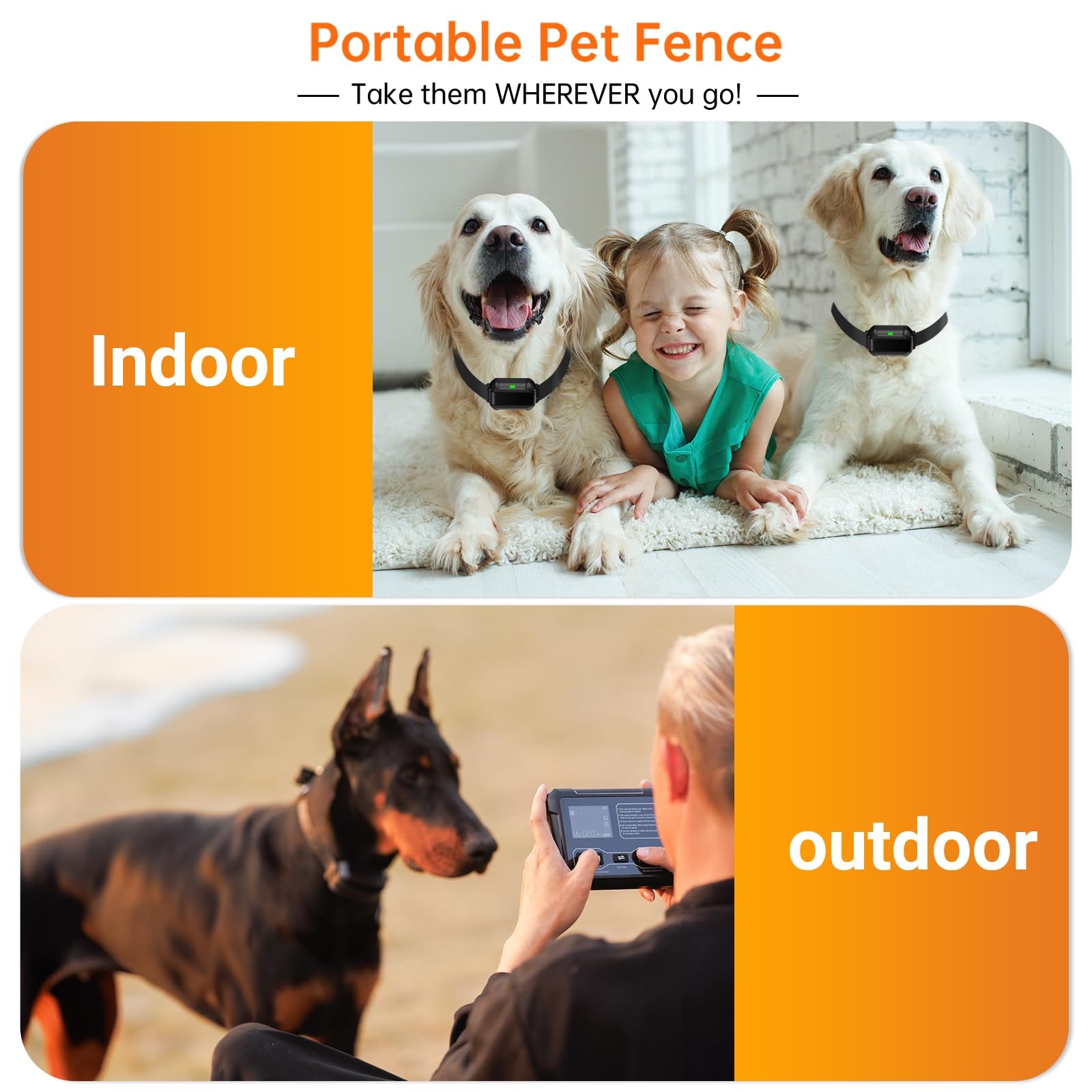 Pethey Wireless Dog Fence Collar For Medium& Large Breed, 9-26In/20-110Lb Adjustable, Rechargeable, Ipx7 Waterproof, Only Match