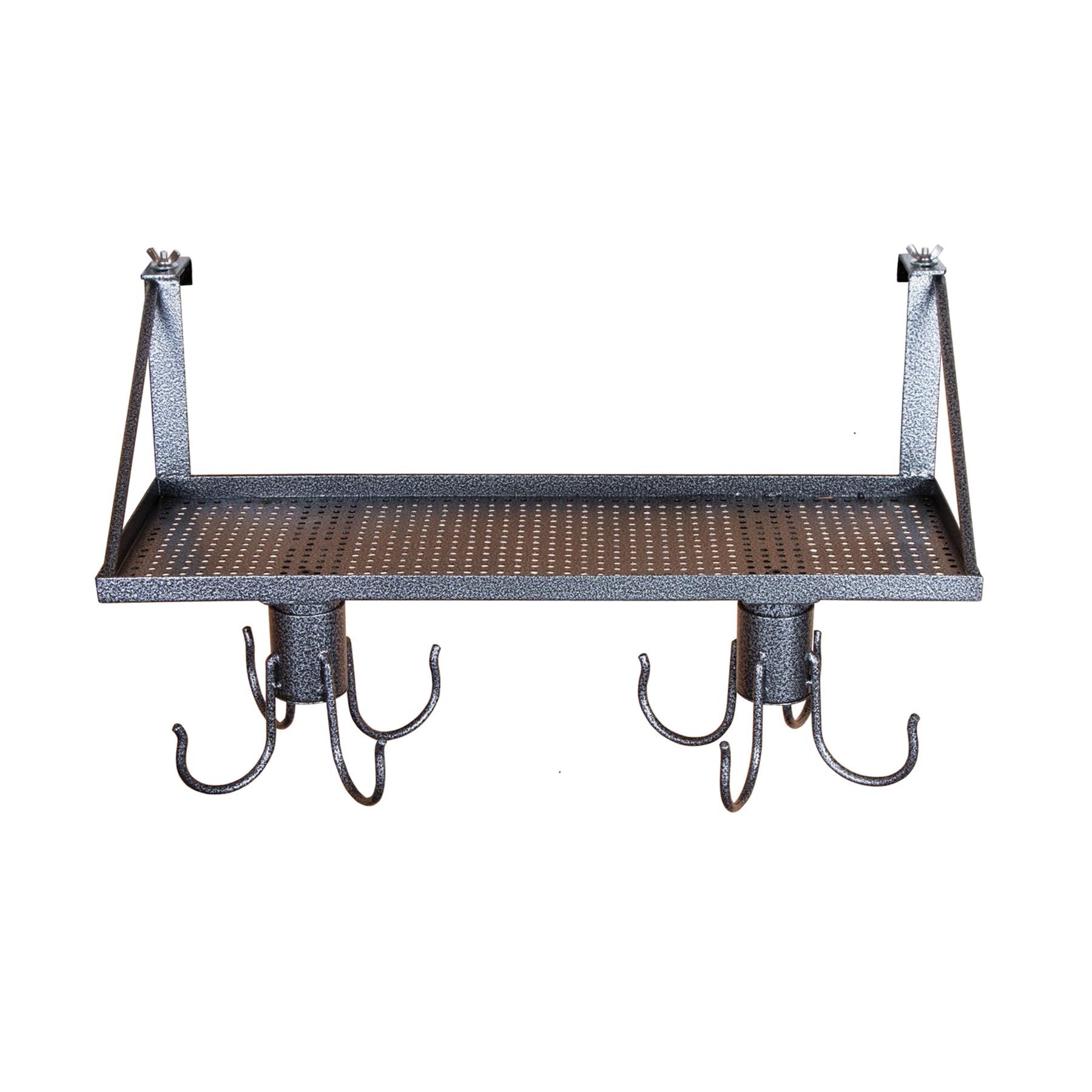 Easy-Up Pro Series Shelf With Swivel Tack Hooks | Portable & Rotatable Organization | Secure, Rust-Resistant Steel | Perforated 