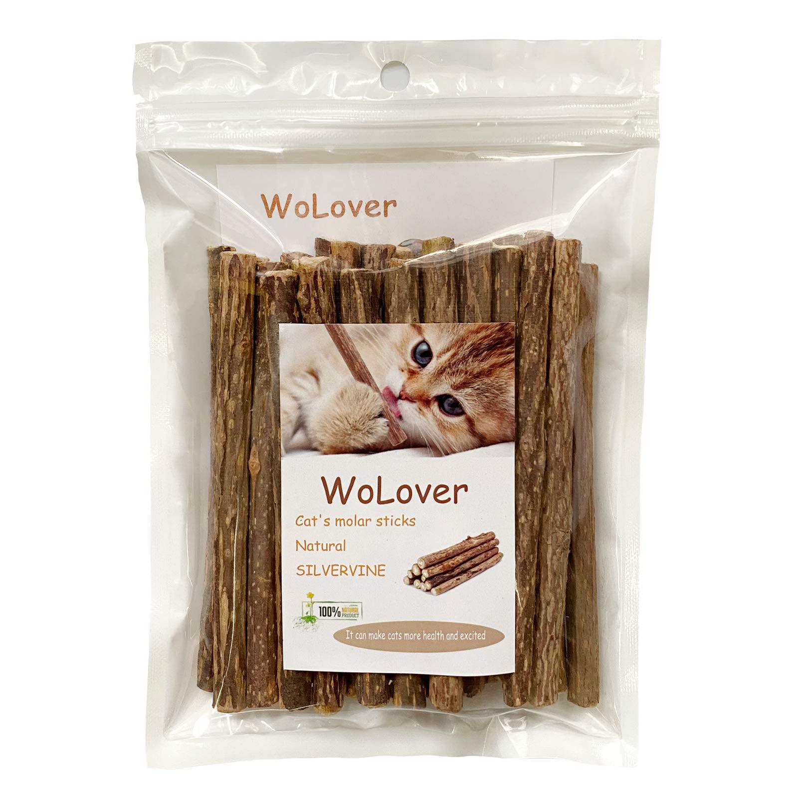 Wolover Silvervine Sticks For Cats, Natural Catnip Sticks Matatabi Chew Sticks Teeth Molar Chew Toys For Cat Kitten Kitty (25 Pc