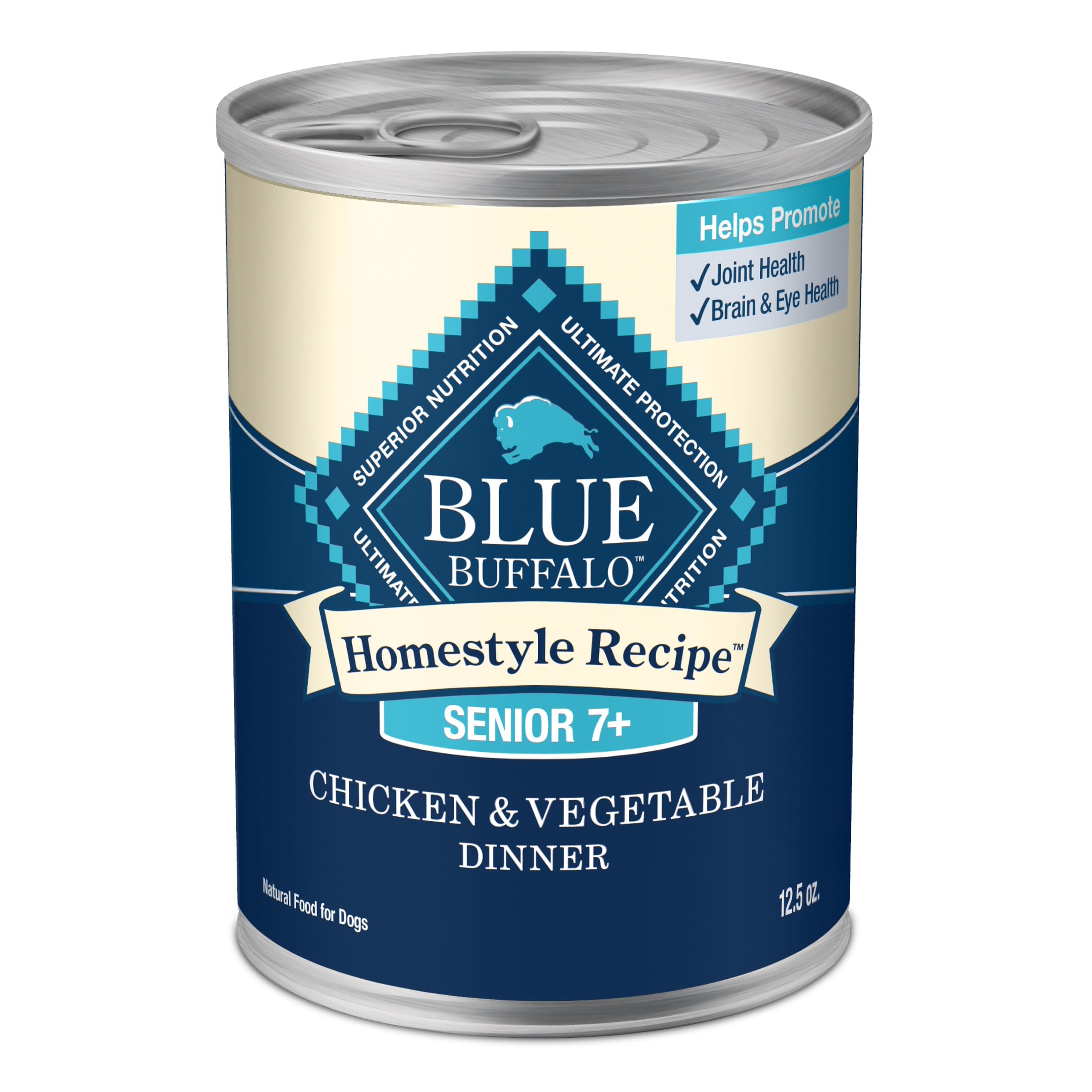 Blue Buffalo Homestyle Recipe Senior Wet Dog Food, Made with Natural Ingredients, Chicken Dinner with Garden Vegetables, 12.5-oz