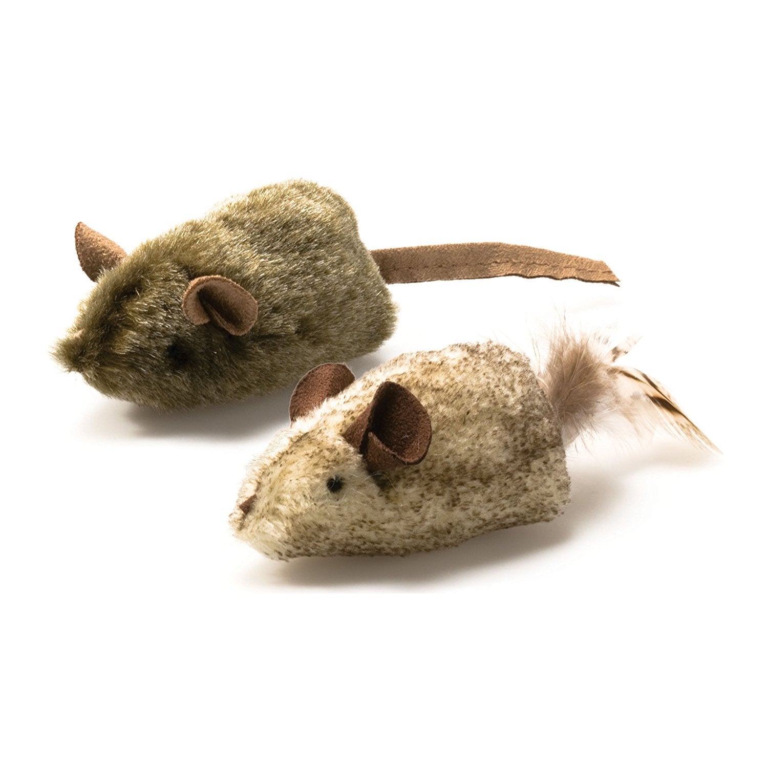 Ourpet'S Play-N-Squeak Twice The Mice Cat Toy, 2Pc (Interactive Catnip Toy, Real Mouse Electronic Sound)