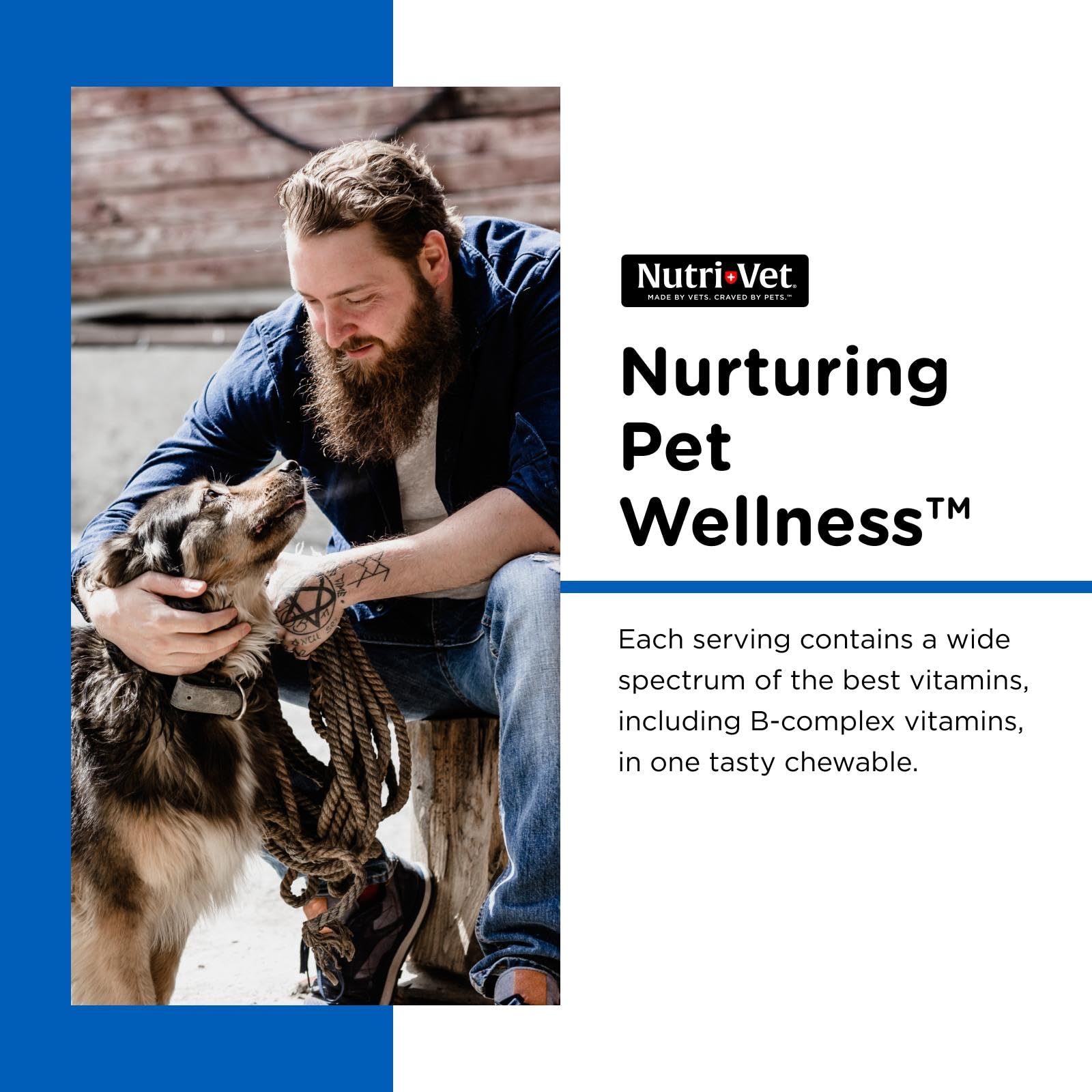 Nutri-Vet Multi-Vite Chewables for Adult Dogs, Daily Multivitamin & Mineral Supplement for Overall Health, Immune Support, and B