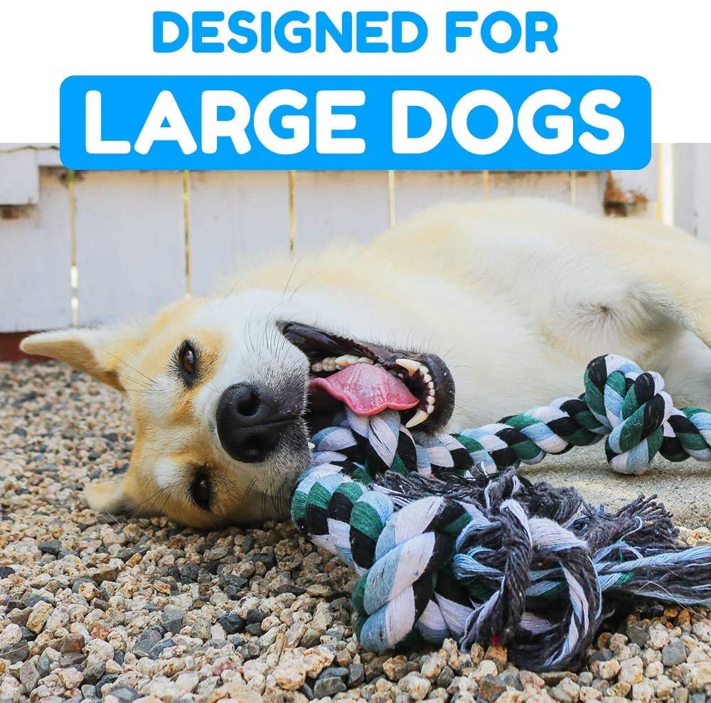 Giant Dog Rope Chew Toys For Extra Large Dogs - 42 Inch, 6 Knot Tough Benefits Non-Profit Animal Rescue - Indestructible Toy For Aggressive Chewers And Large Dog Breeds