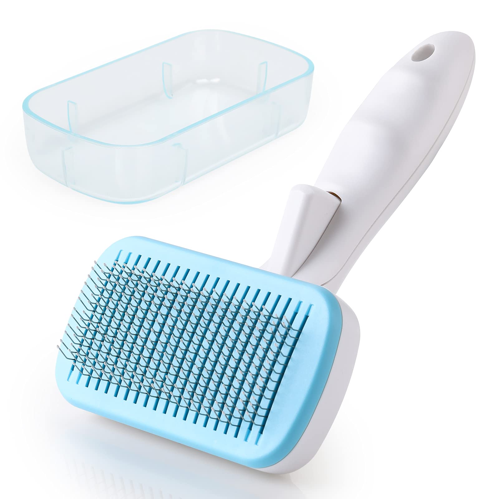 Hianjoo Self Cleaning Slicker Brush, Pet Comb Grooming Brush For Dogs And Cats Gently Removes Loose Undercoat Shedding Tools Sli