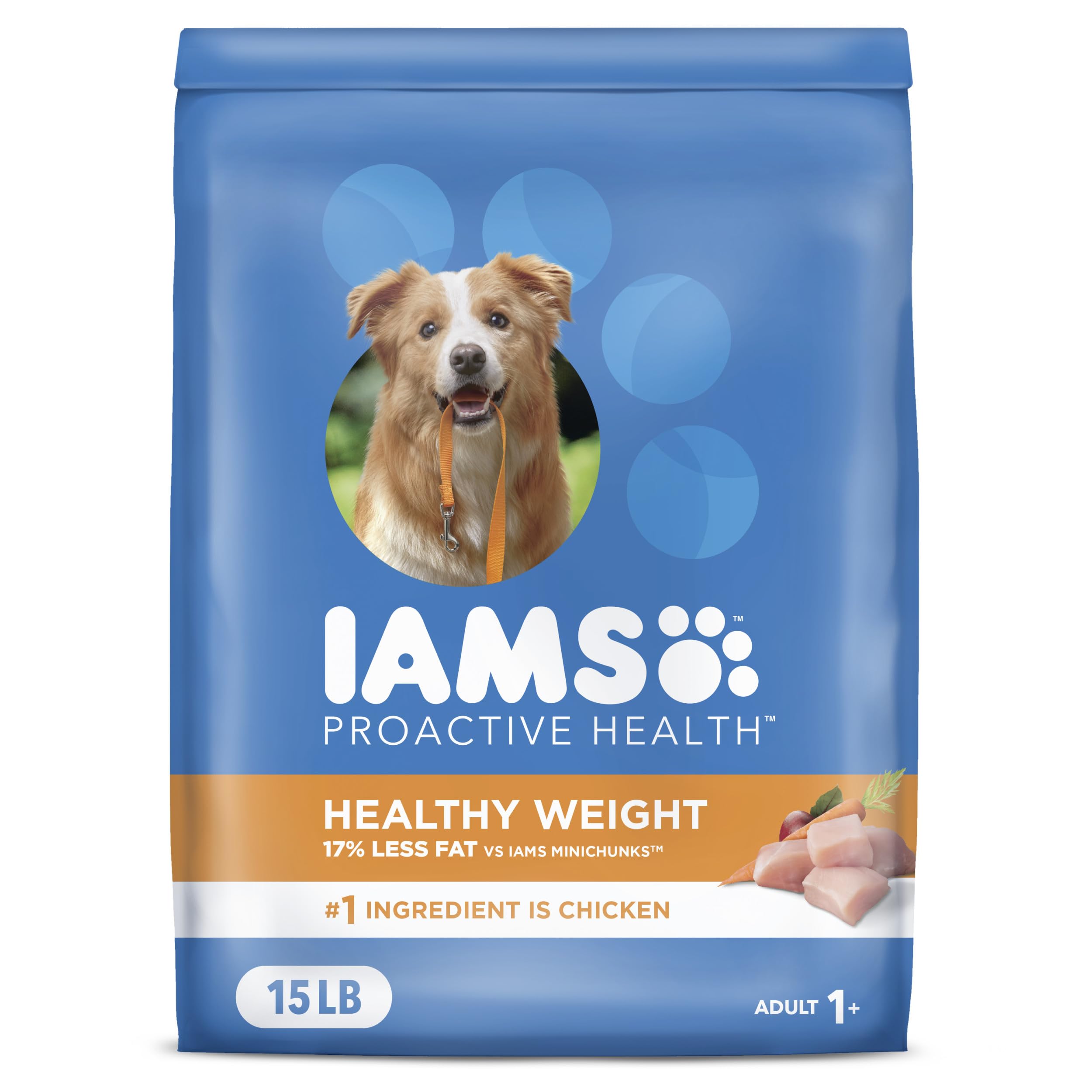 IAMS Adult Healthy Weight Control Dry Dog Food with Real Chicken, 15 lb. Bag