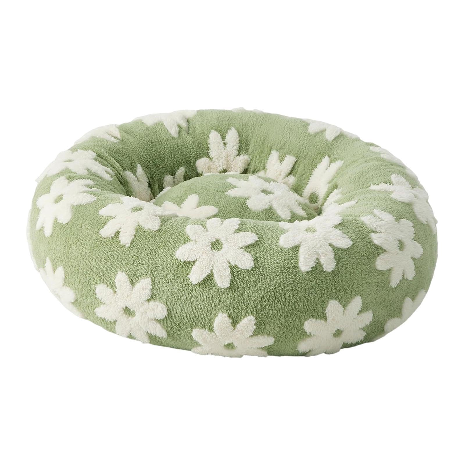 Enakshi Round Cat Dog Bed Removable Cover Soft Dog Nesting Bed for Cat Small Animals Green Large|Pet Supplies | Cat Supplies | B