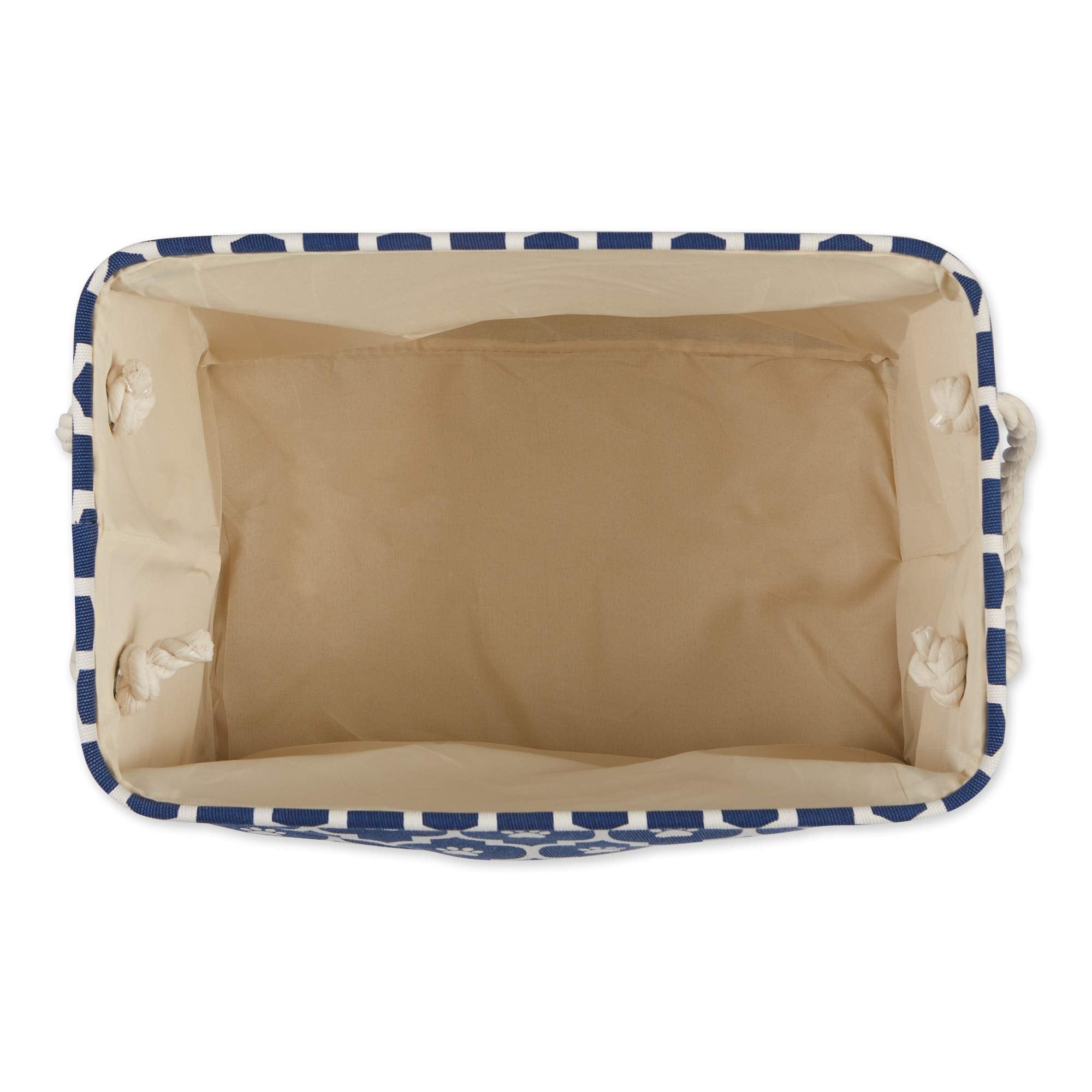 Bone Dry Pet Storage Collection Lattice Paw Print, Large Rectangle, Nautical Blue