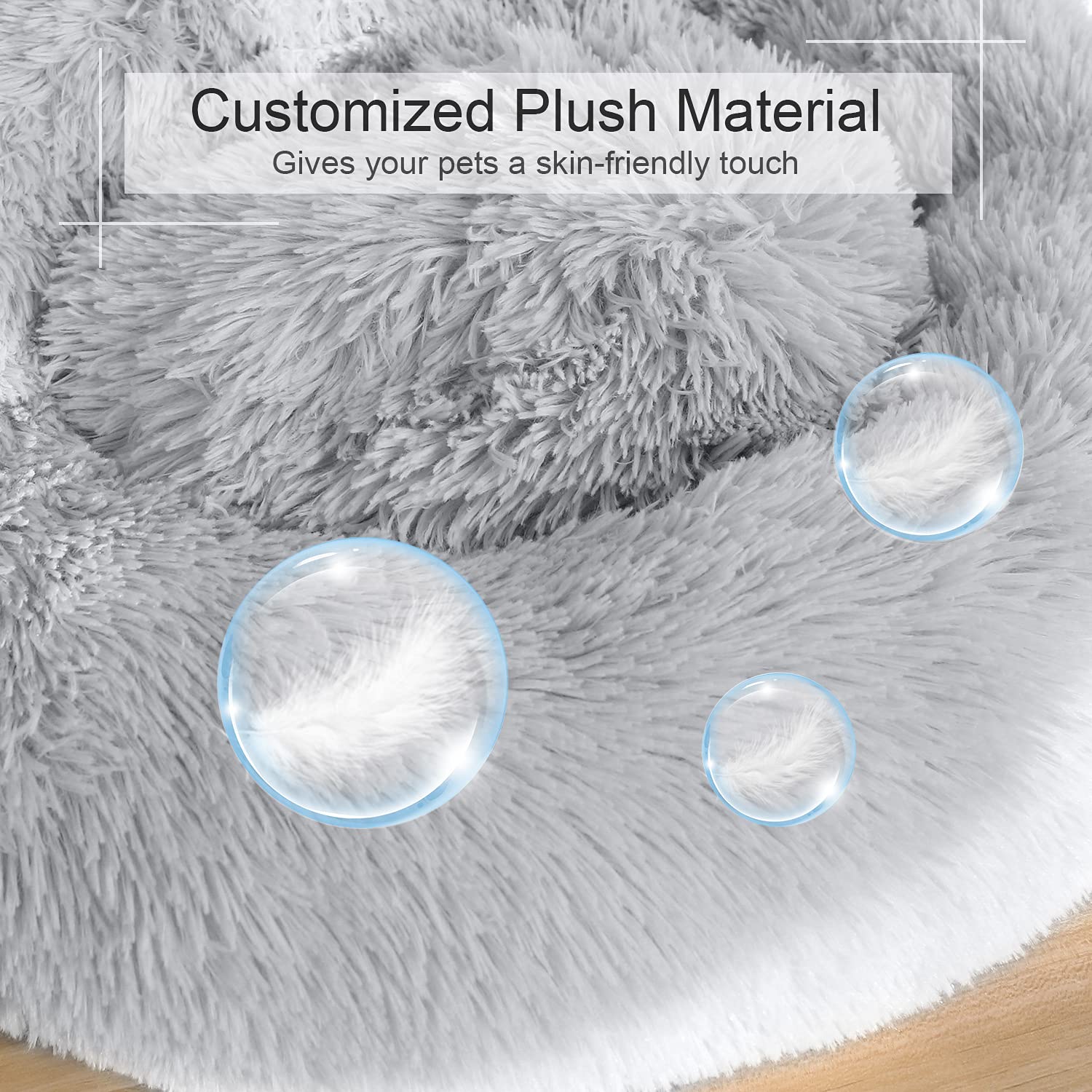 Dog Bed, Cat Calming Bed, Faux Fur Pillow Pet Donut Cuddler Round Plush Bed For Large Medium Small Dogs And Cats