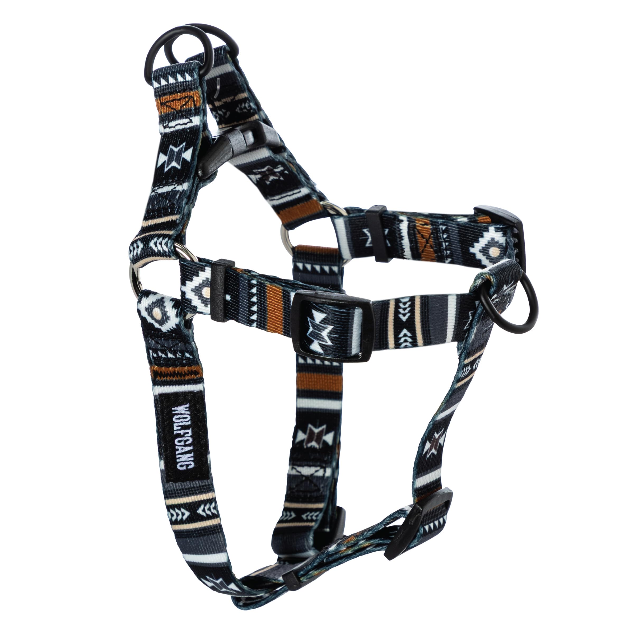 Wolfgang Heavy Duty Adjustable Dog Harness, Pull-Tested to Over 800 lbs for Walking & Training, NewMoon Print, Small