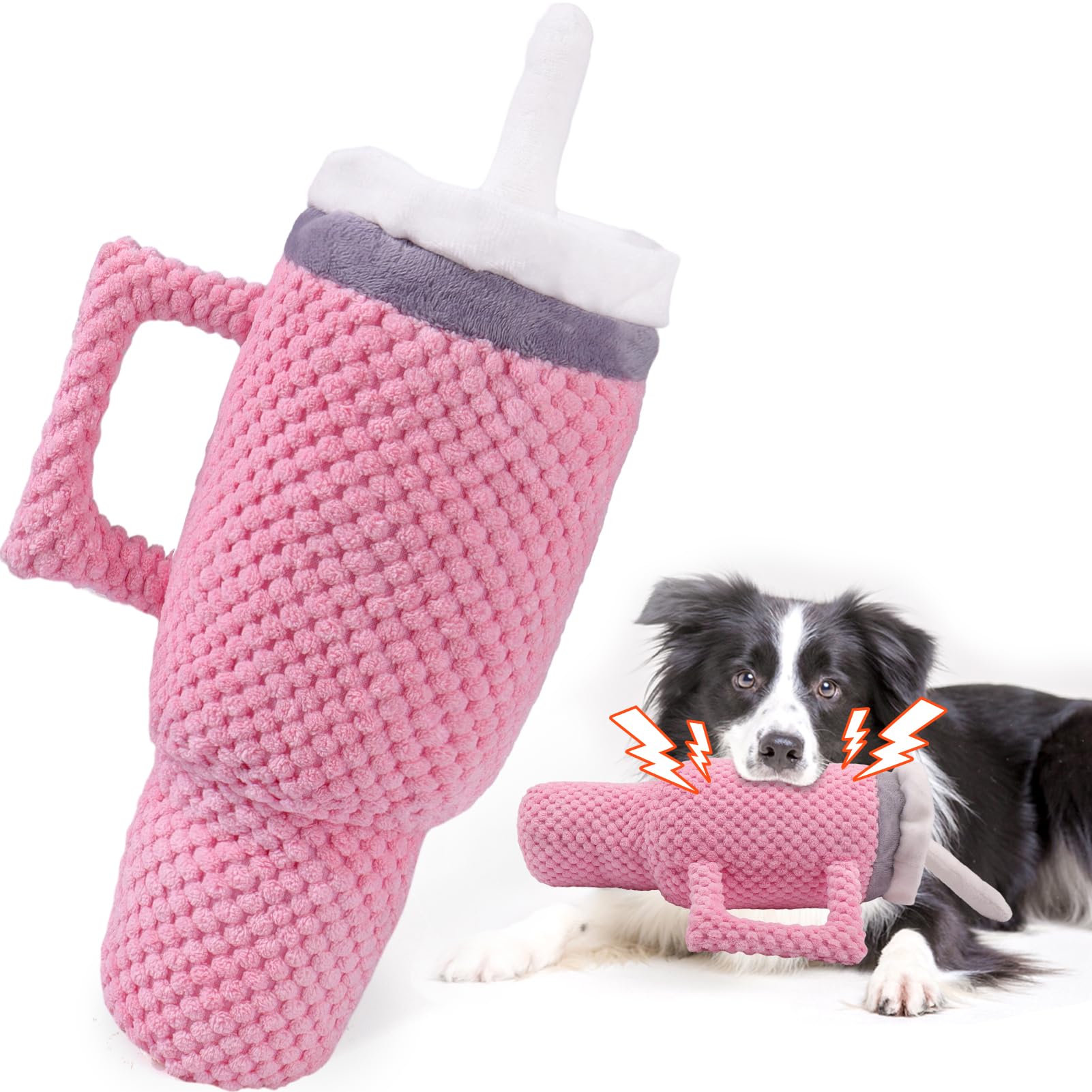 Baborui Quality Upgrade Cute Squeaky Dog Toys Tumbler, Soft Cup Funny Dog Toys For Aggressive Chewers, Safety Design Dog Toys Fo