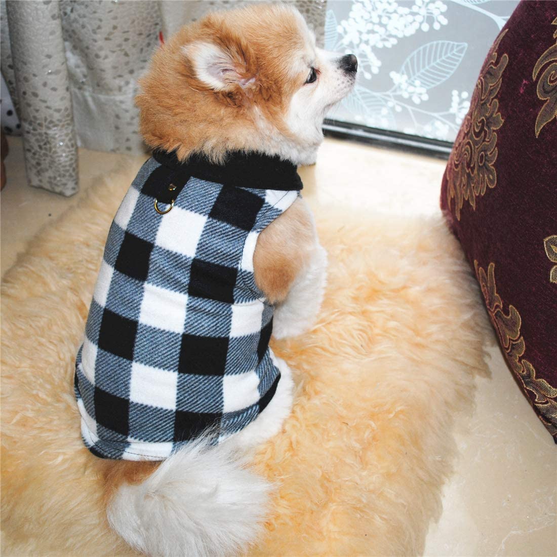 Pixriy Dog Sweater, Soft Fleece Vest With Leash Ring Pullover Jacket Winter Pet Dog Clothes For Puppy Small Dogs Cat Teddy Chihu