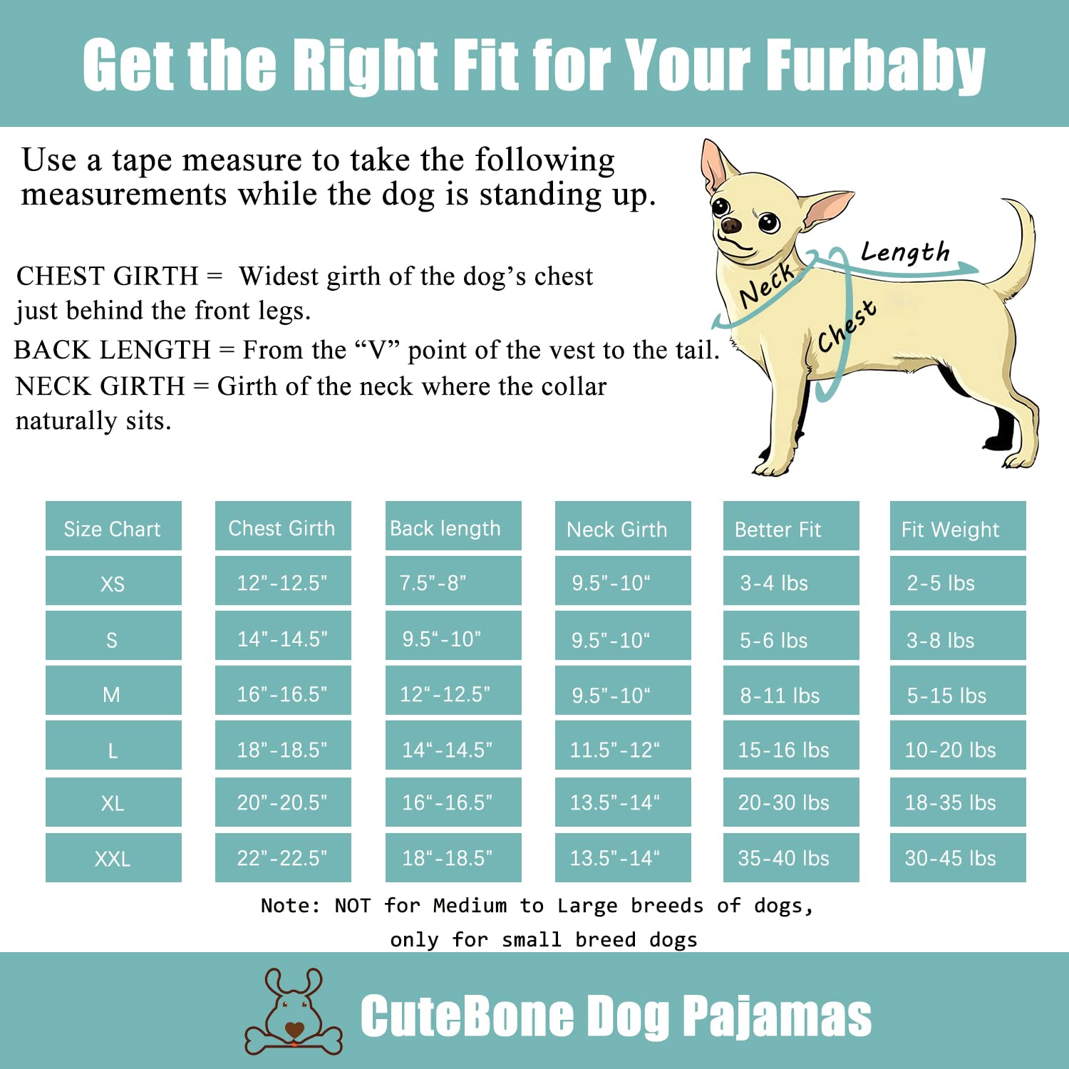 Cutebone Dog Pajamas Christmas Clothes Pjs For Small Dogs Shirts P111M