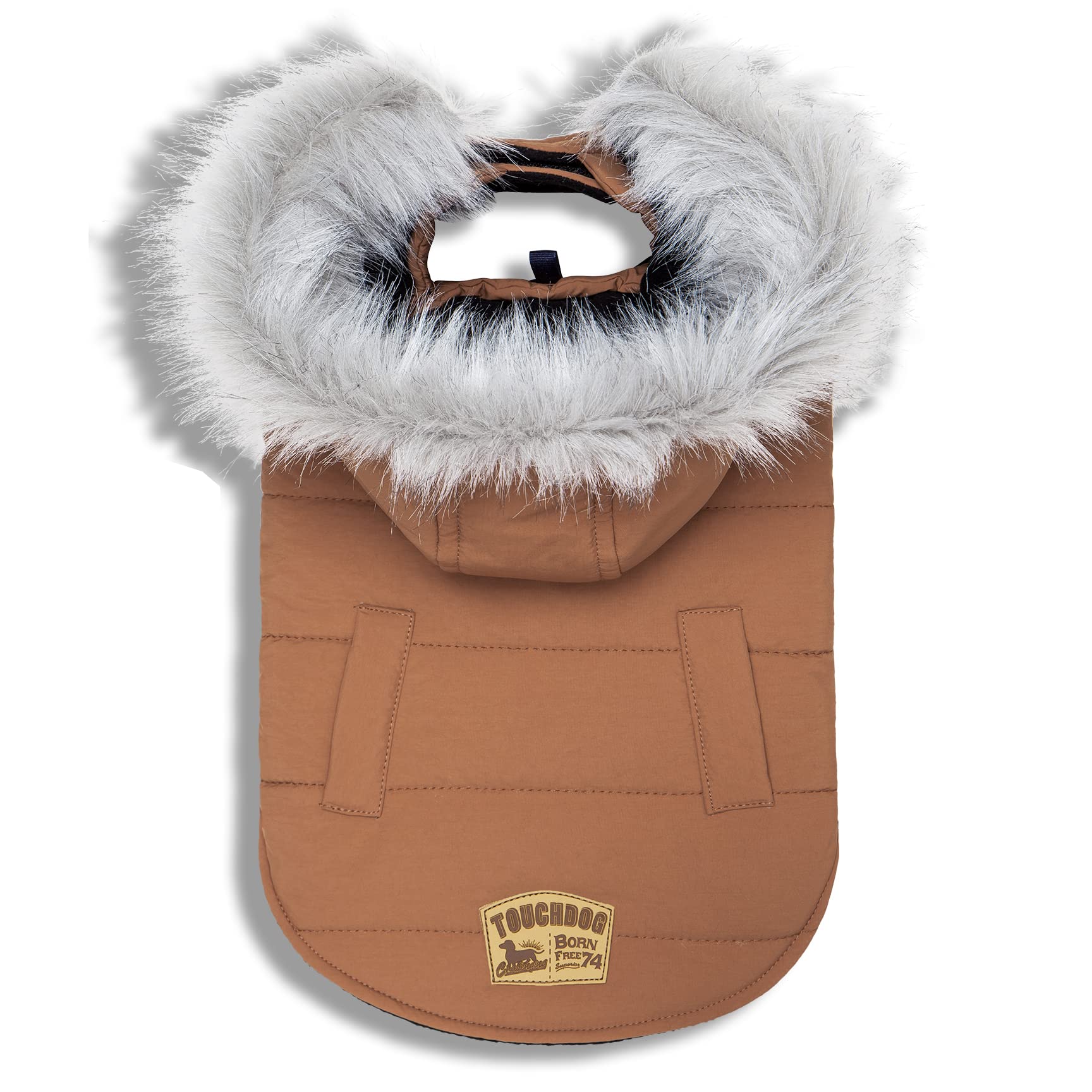 Touchdog Eskimoswag Duckdown Parka Dog Coat, Medium, Brown