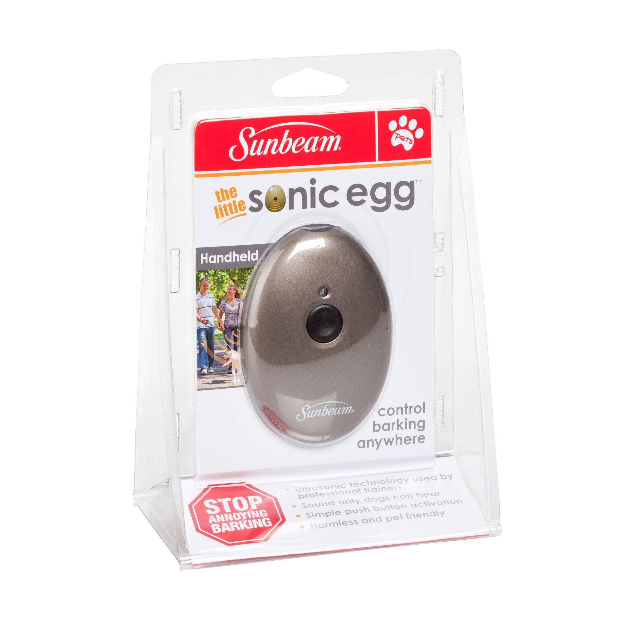 Sunbeam Little Sonic Egg Handheld Ultrasonic Bark Control Device, Gold