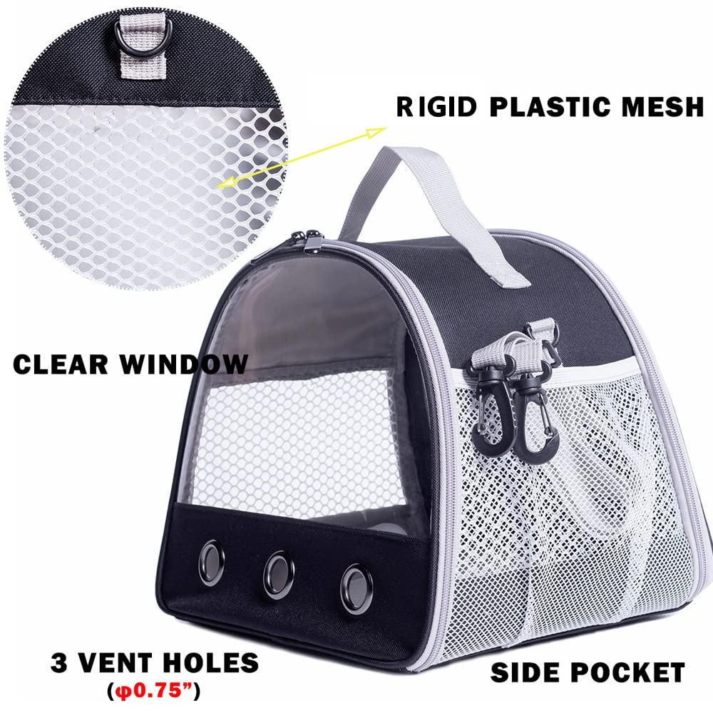 Guinea Pig Carrier Backpack, Clear Bubble Window Backpack For Guinea Pig, Bunny Rat Bird (Black, Carrier)
