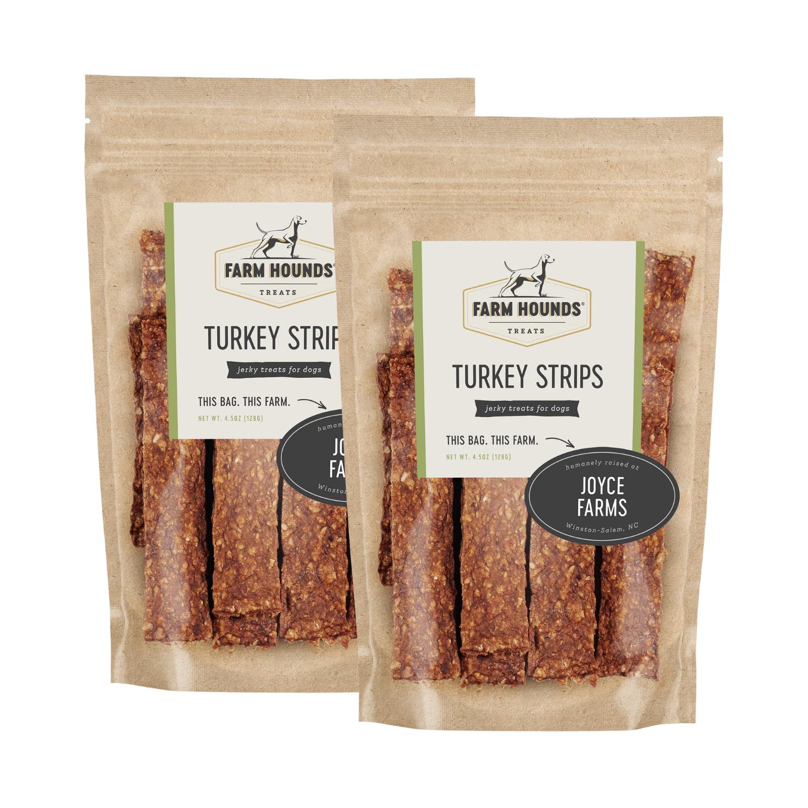 Farm Hounds - Turkey Strips - Premium Natural Jerky for Dogs - from 100% Humanely Raised Turkey - Break-to-Size - Great for Trai