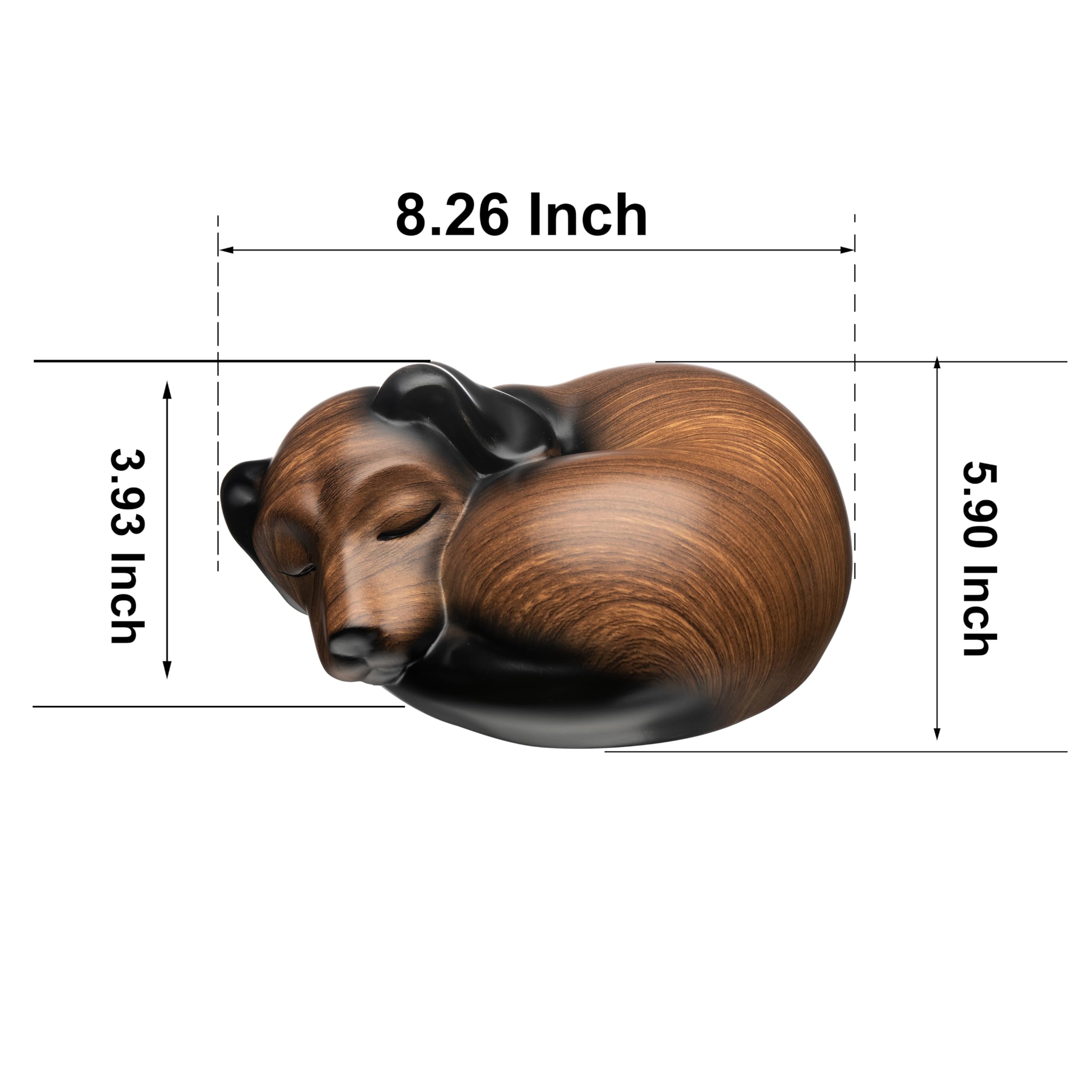 Kriss Art Pet Urns,Sleeping Resin Cremation Dog Urn, Dog Urns For Ashes, Small Animal Urn(Black Walnut)