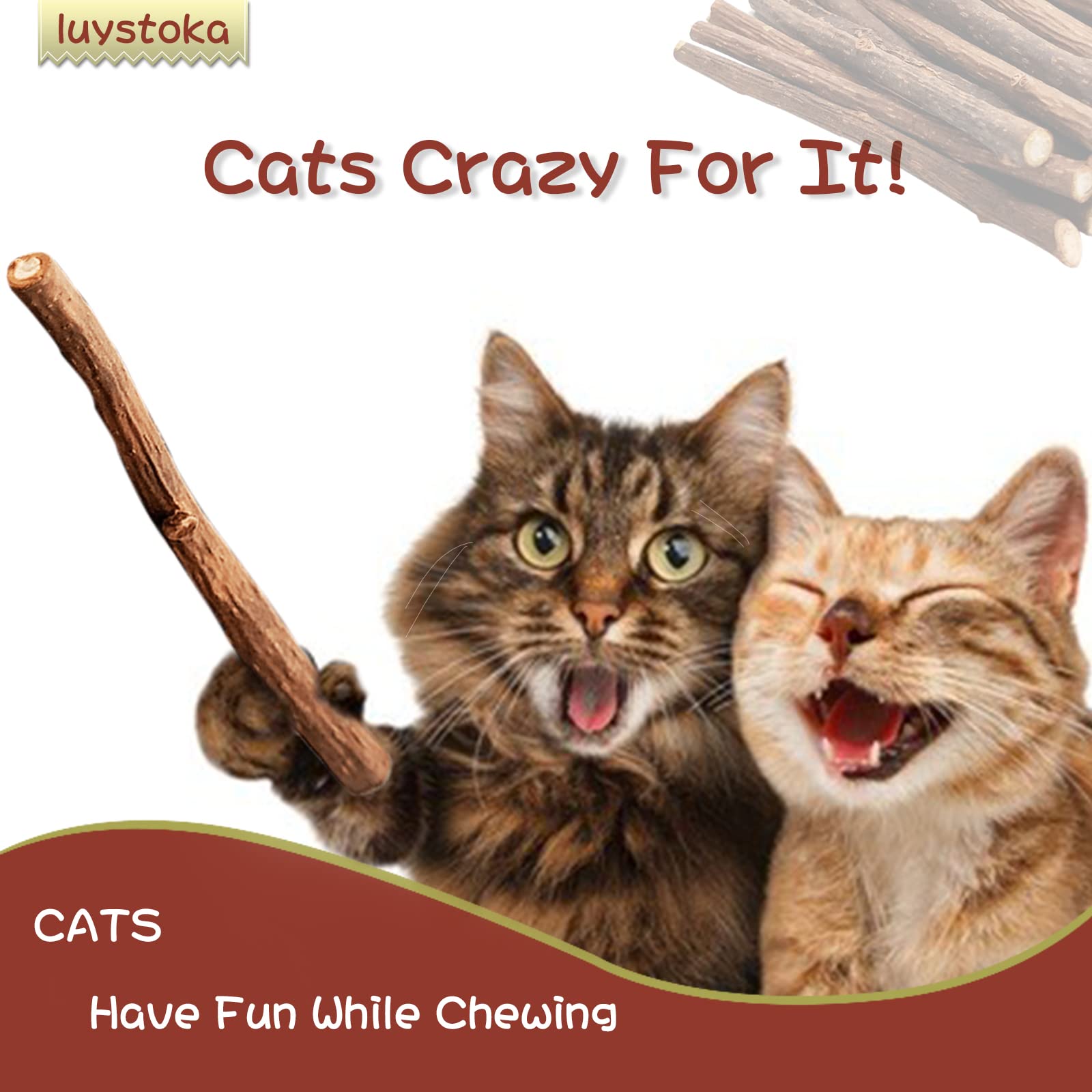 Silvervine Sticks For Cats, 30Pcs Kitten Toys Catnip Toys Matatabi Silvervine Sticks Kitty Chew Toys Wooden Stick Kitten Teethin