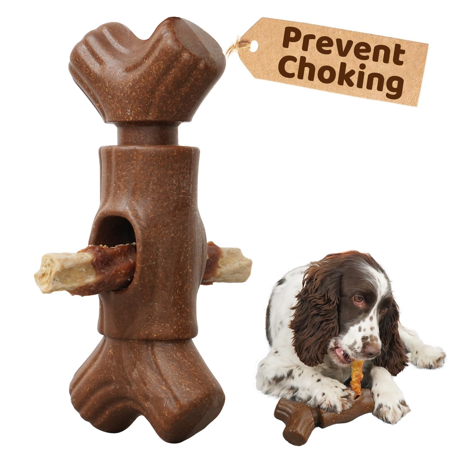 Joybruko Bully Stick Holder For Dogs - For Aggressive Chewers Treat Chew Holder, Heavy Duty Yak Chew Toy Nylon Bone, Prevent Cho