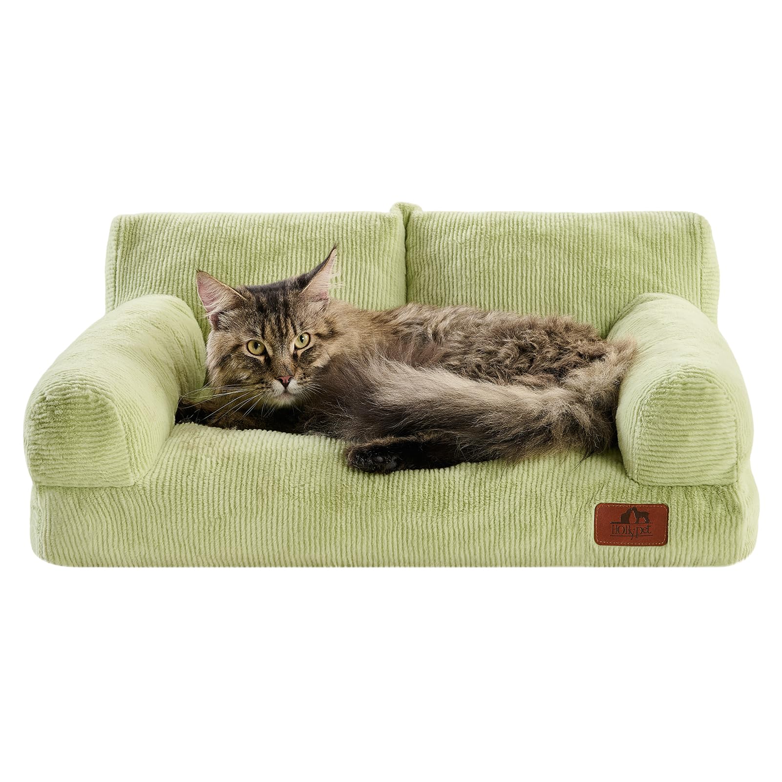 Hollypet Fluffy Dog Cat Bed Pet Couch Beds Plush Soft Warming Washable Puppy Bed for Small Medium Dogs and Large Cats, Cantaloup