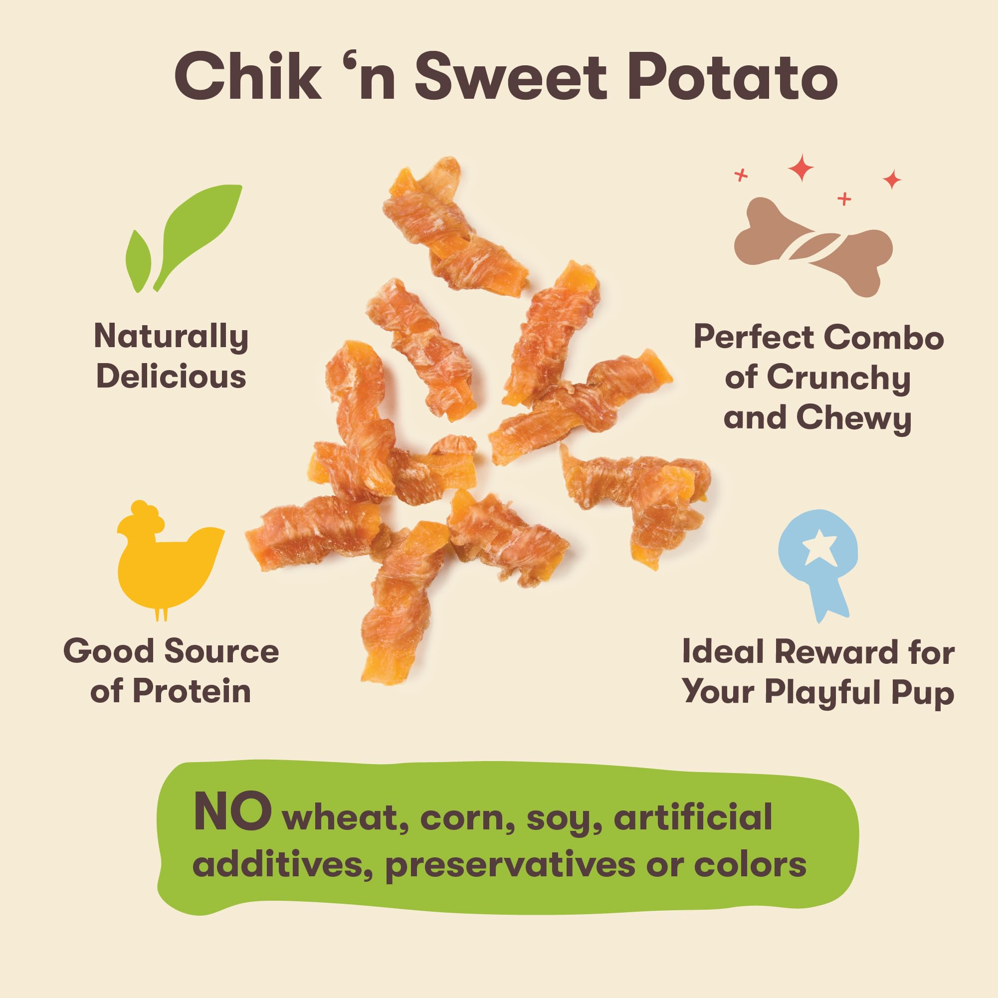 Pet n Shape Sweet Potato Chews - Natural Chicken Wrapped Sweet Potato Dog Treats - 42 Ounce